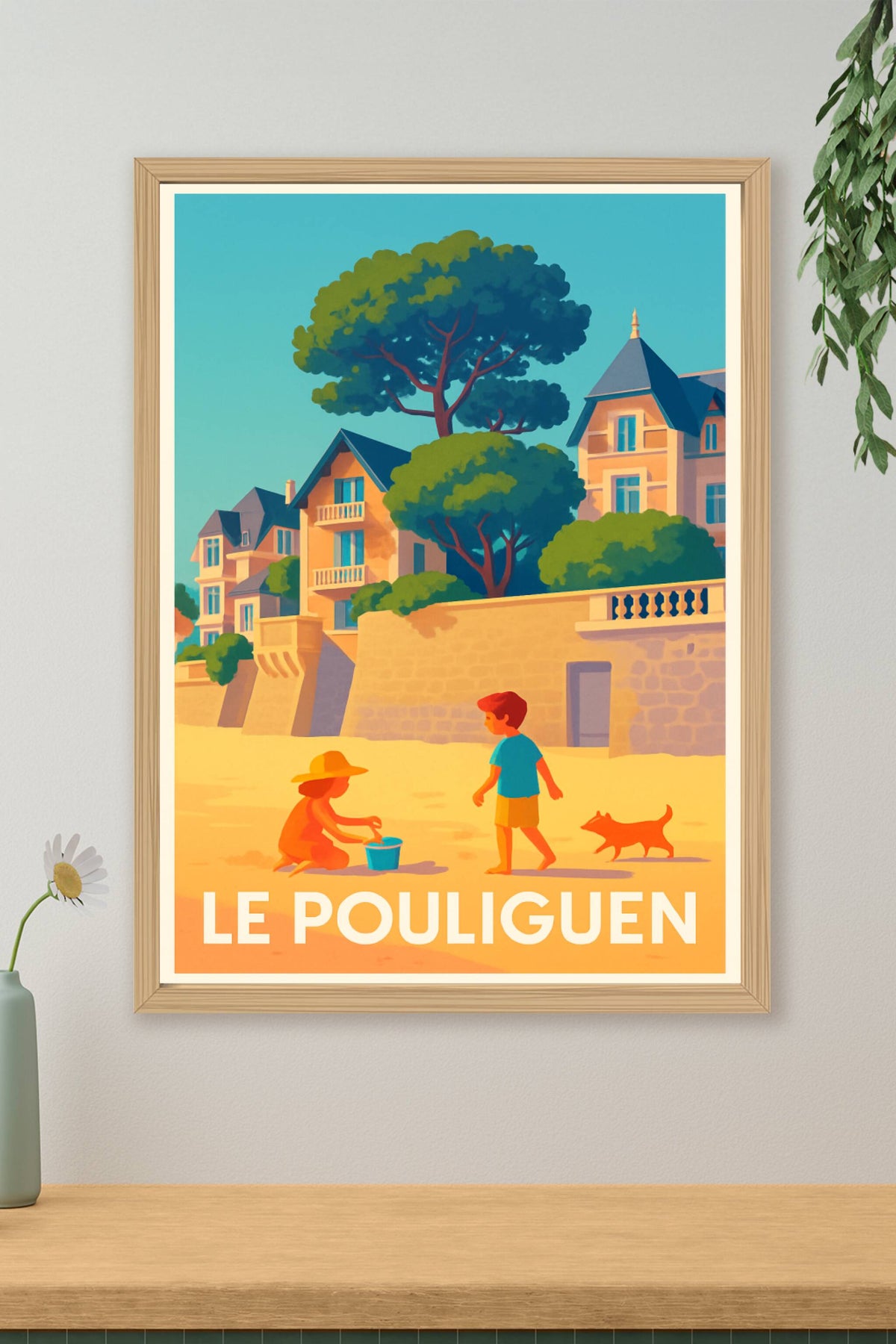 Affiche Le Pouliguen — Escapade en bord de mer ensoleillée · poster d'art de Le Pouliguen