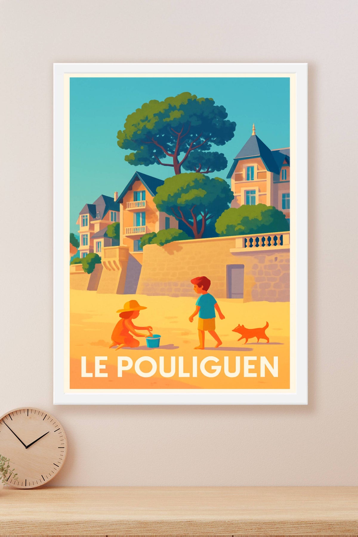 Affiche Le Pouliguen — Escapade en bord de mer ensoleillée · poster d'art de Le Pouliguen