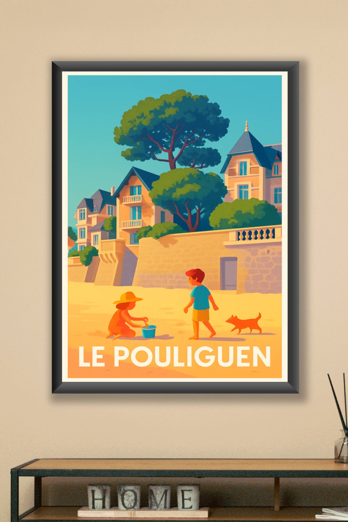 Affiche Le Pouliguen — Escapade en bord de mer ensoleillée · poster d'art de Le Pouliguen