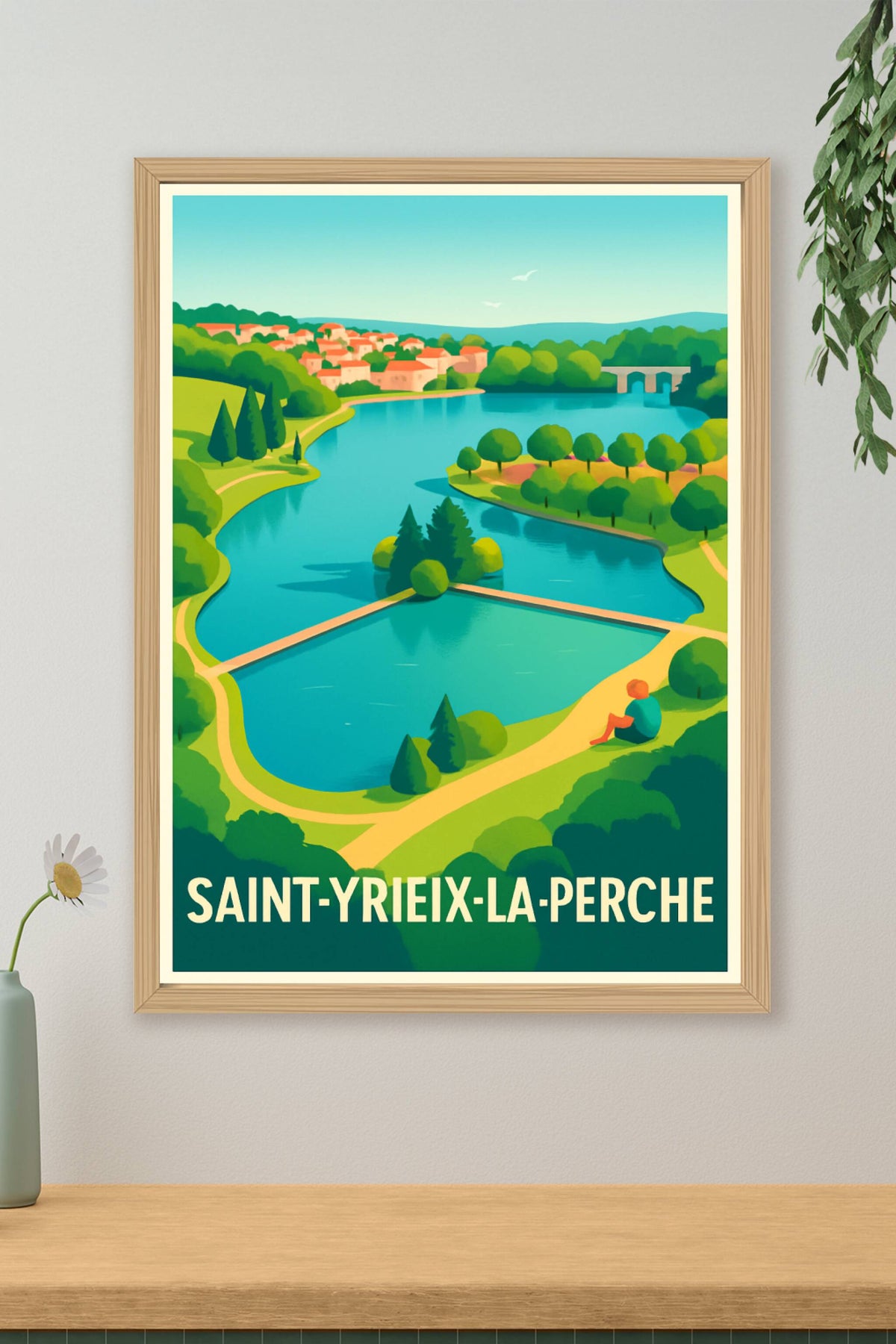 Affiche Saint-Yrieix-la-Perche — Havre de paix au cœur de la nature · poster d'art de Saint-Yrieix-la-Perche