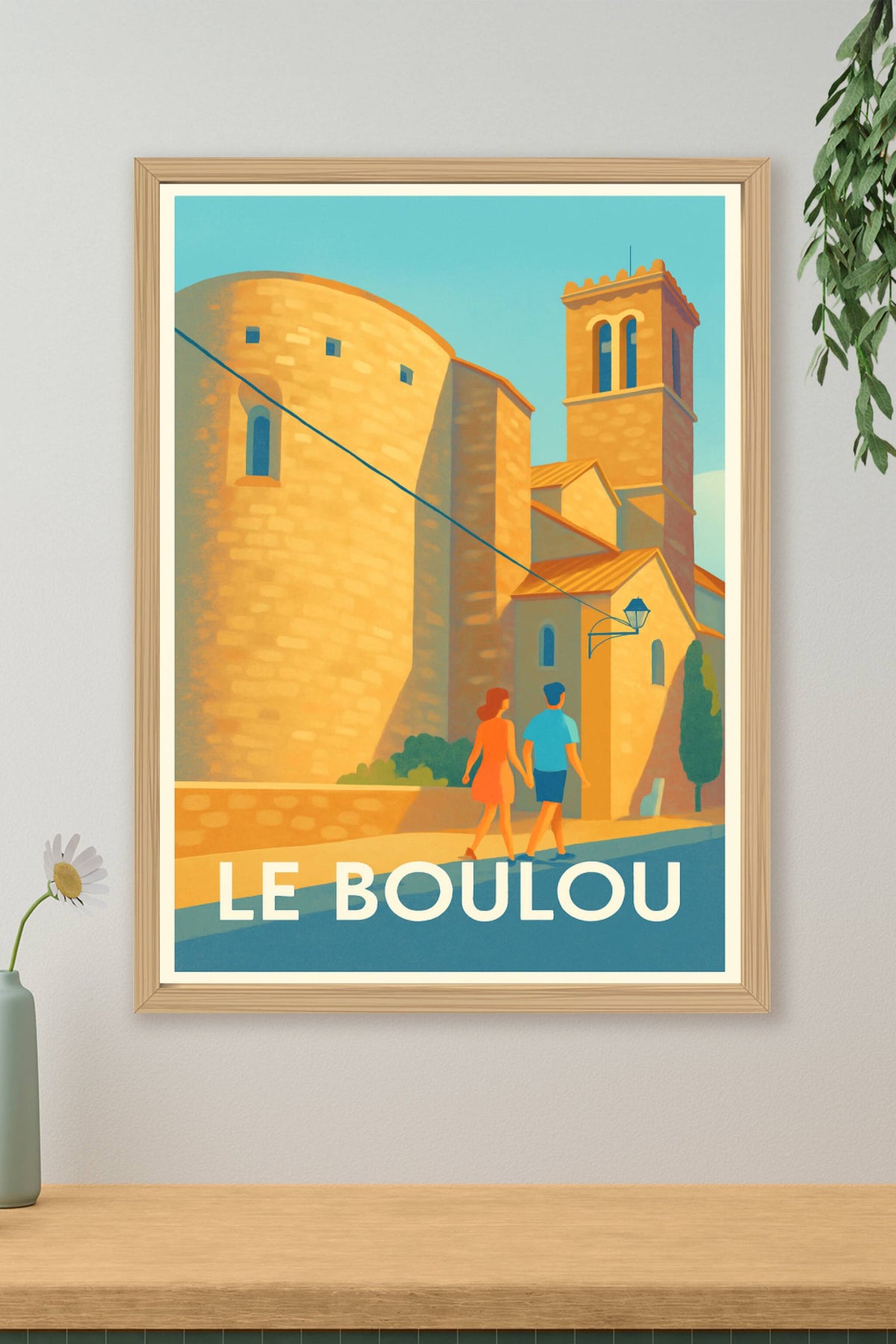 Affiche Le Boulou — Charme ensoleillé de la vieille ville · poster d'art de Le Boulou