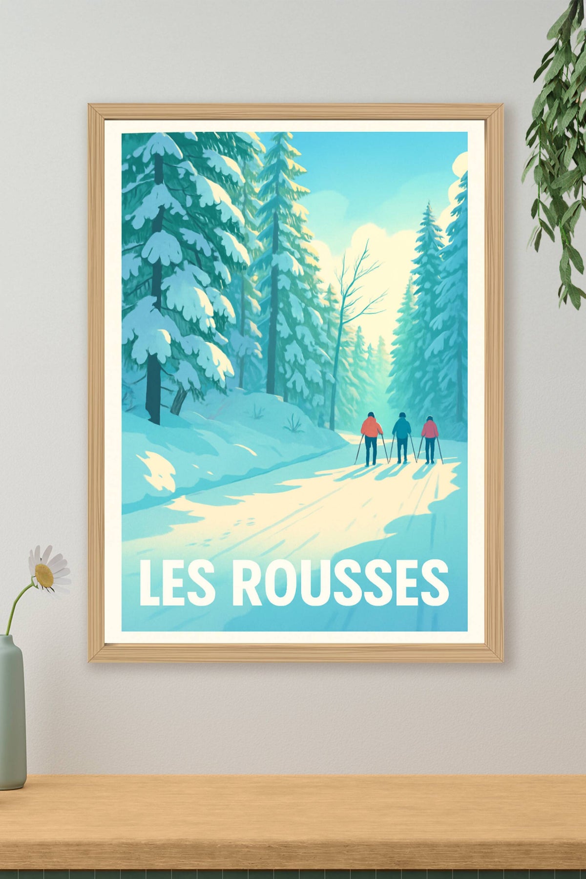 Affiche Les Rousses — Invitation à la glisse hivernale · poster d'art de Les Rousses