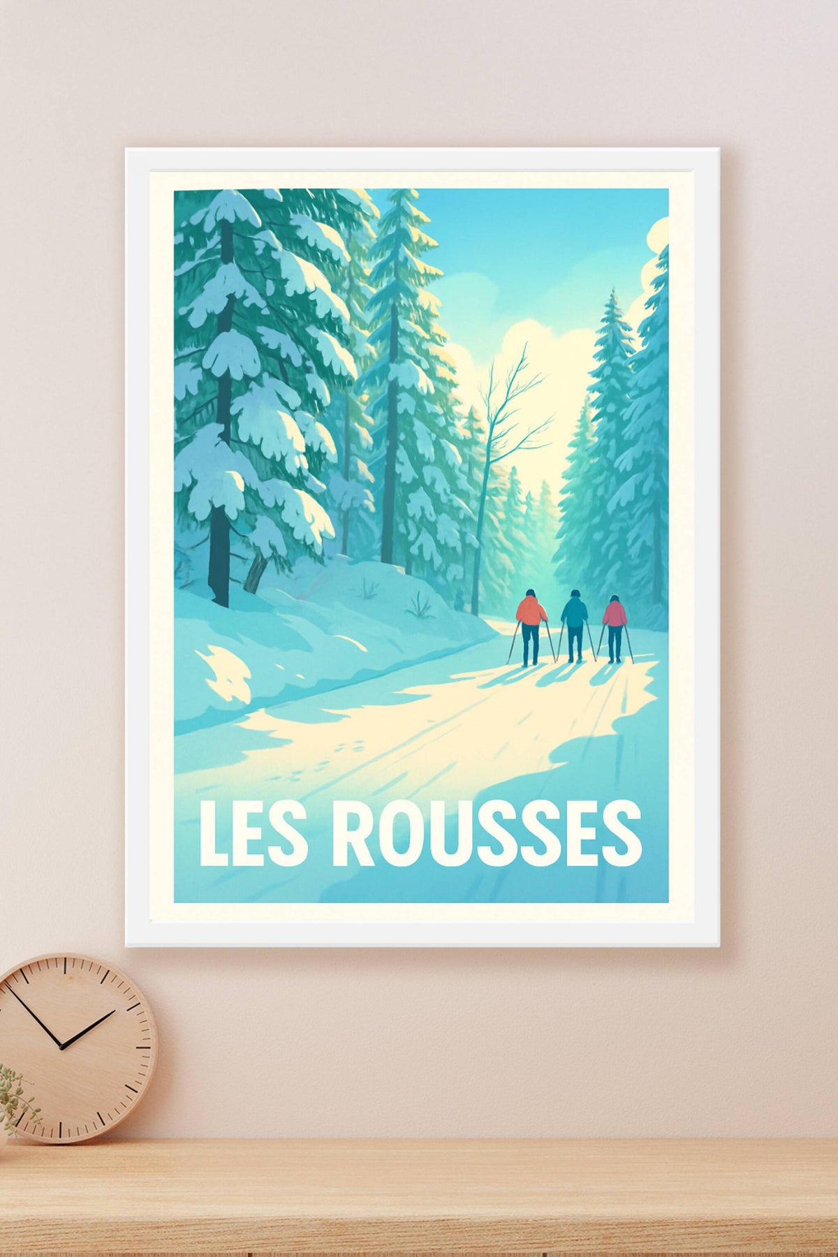 Affiche Les Rousses — Invitation à la glisse hivernale · poster d'art de Les Rousses