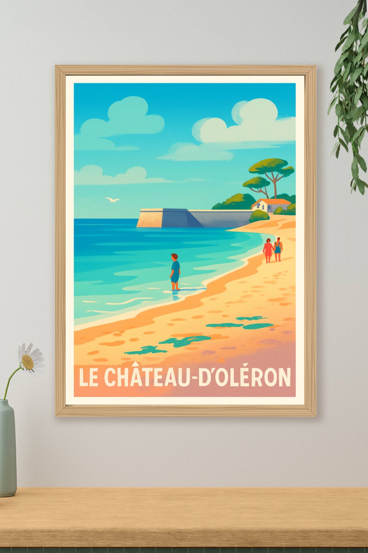 Affiche Le Château-d'Oléron — Plage et douceur de vivre en bord de mer · poster d'art de Le Château-d'Oléron