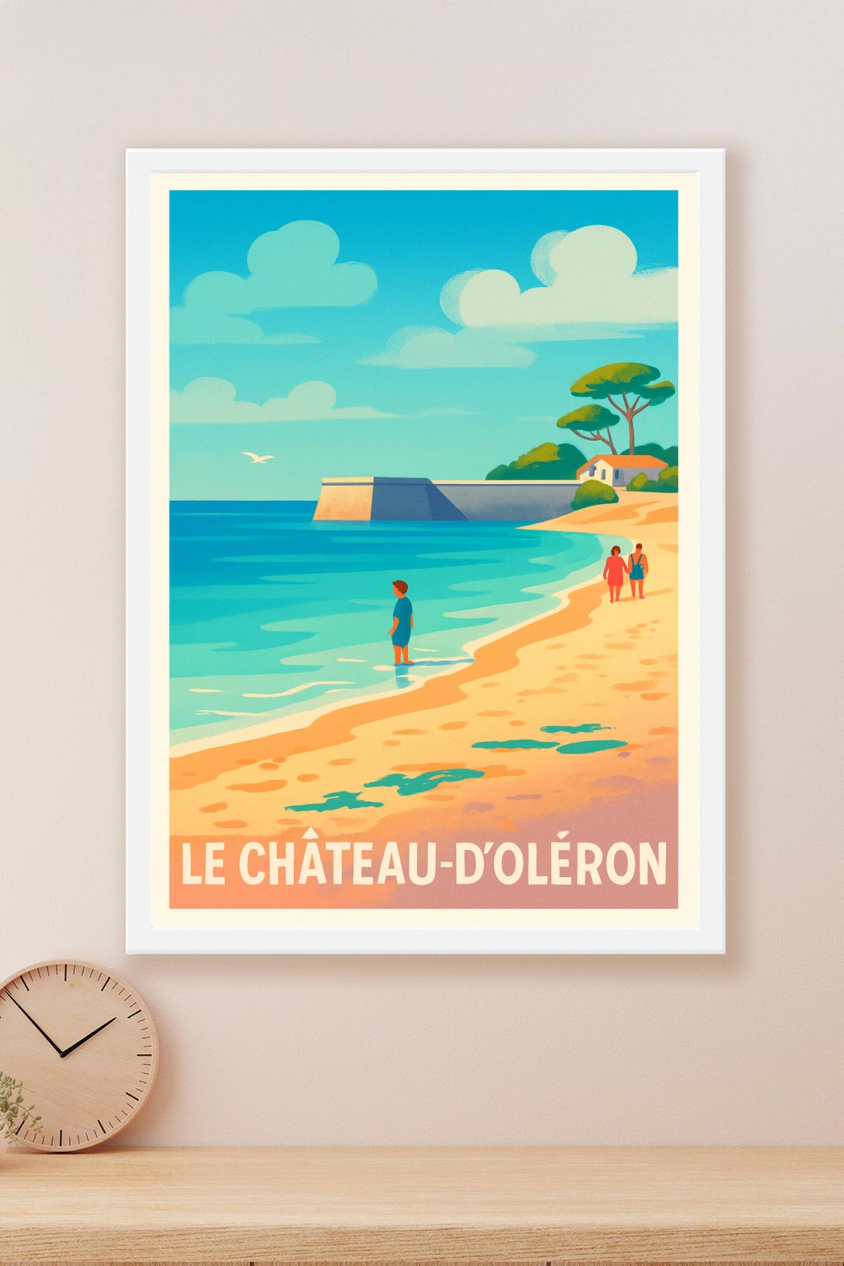 Affiche Le Château-d'Oléron — Plage et douceur de vivre en bord de mer · poster d'art de Le Château-d'Oléron