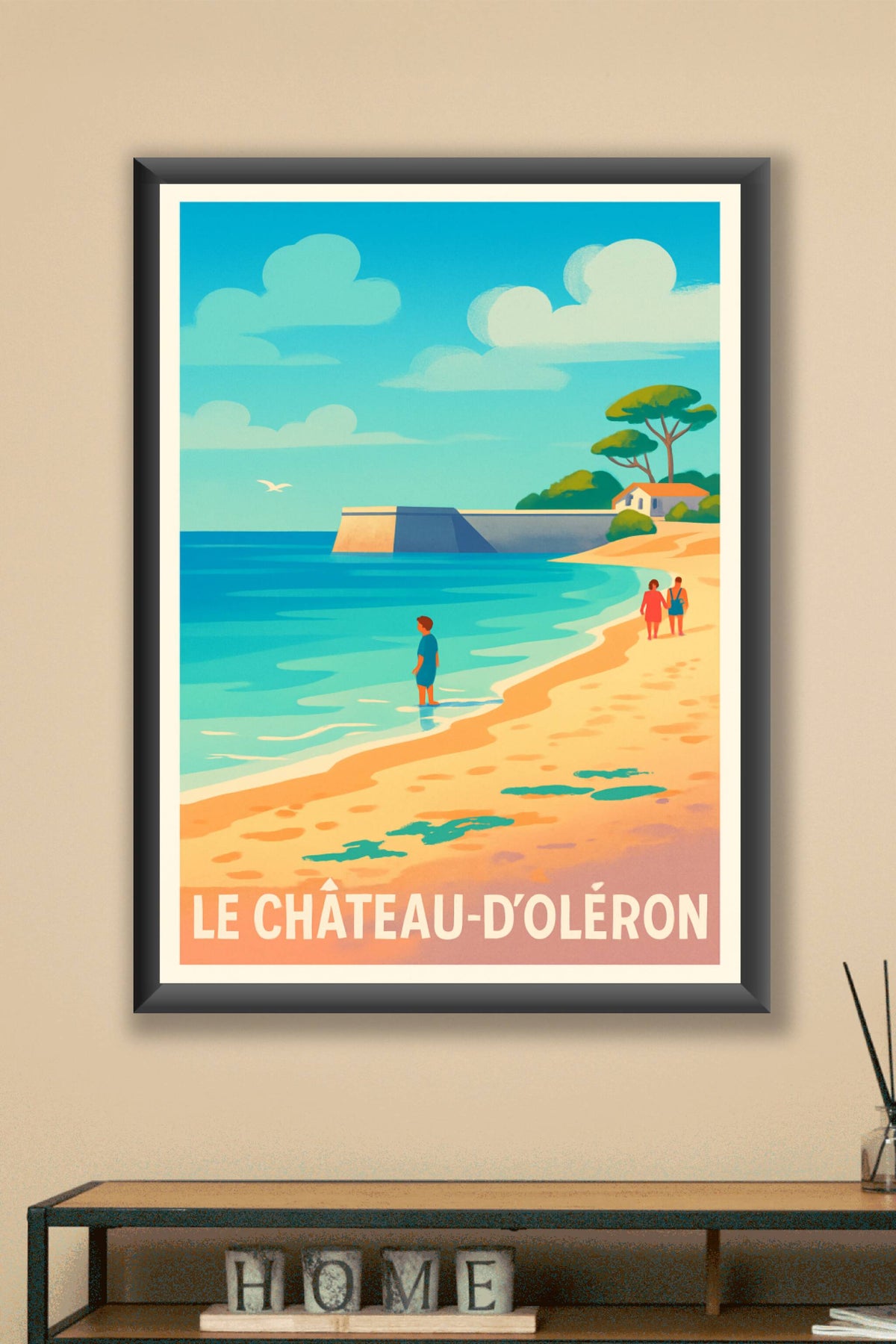 Affiche Le Château-d'Oléron — Plage et douceur de vivre en bord de mer · poster d'art de Le Château-d'Oléron
