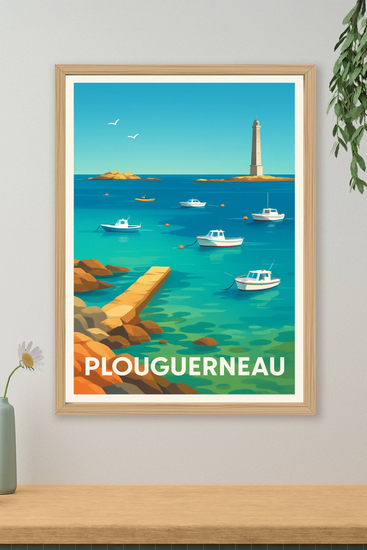 Affiche Plouguerneau — Évasion maritime bretonne · poster d'art de Plouguerneau