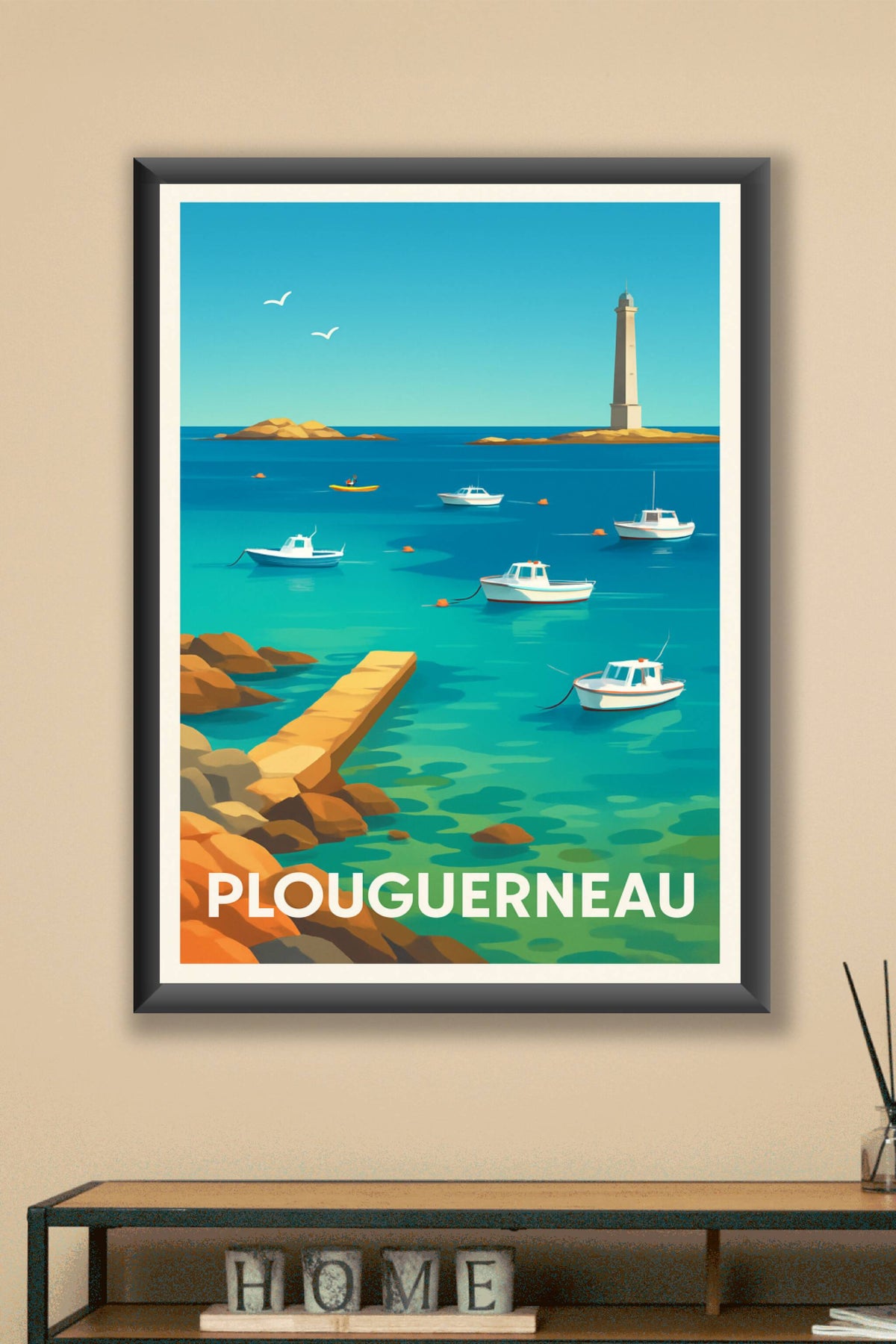 Affiche Plouguerneau — Évasion maritime bretonne · poster d'art de Plouguerneau