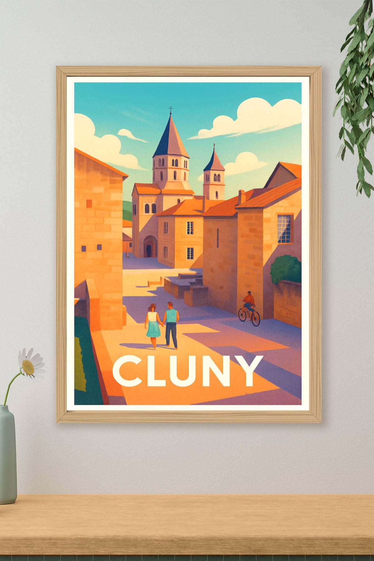 Affiche Cluny — Charme et Sérénité au Cœur de la Bourgogne · poster d'art de Cluny