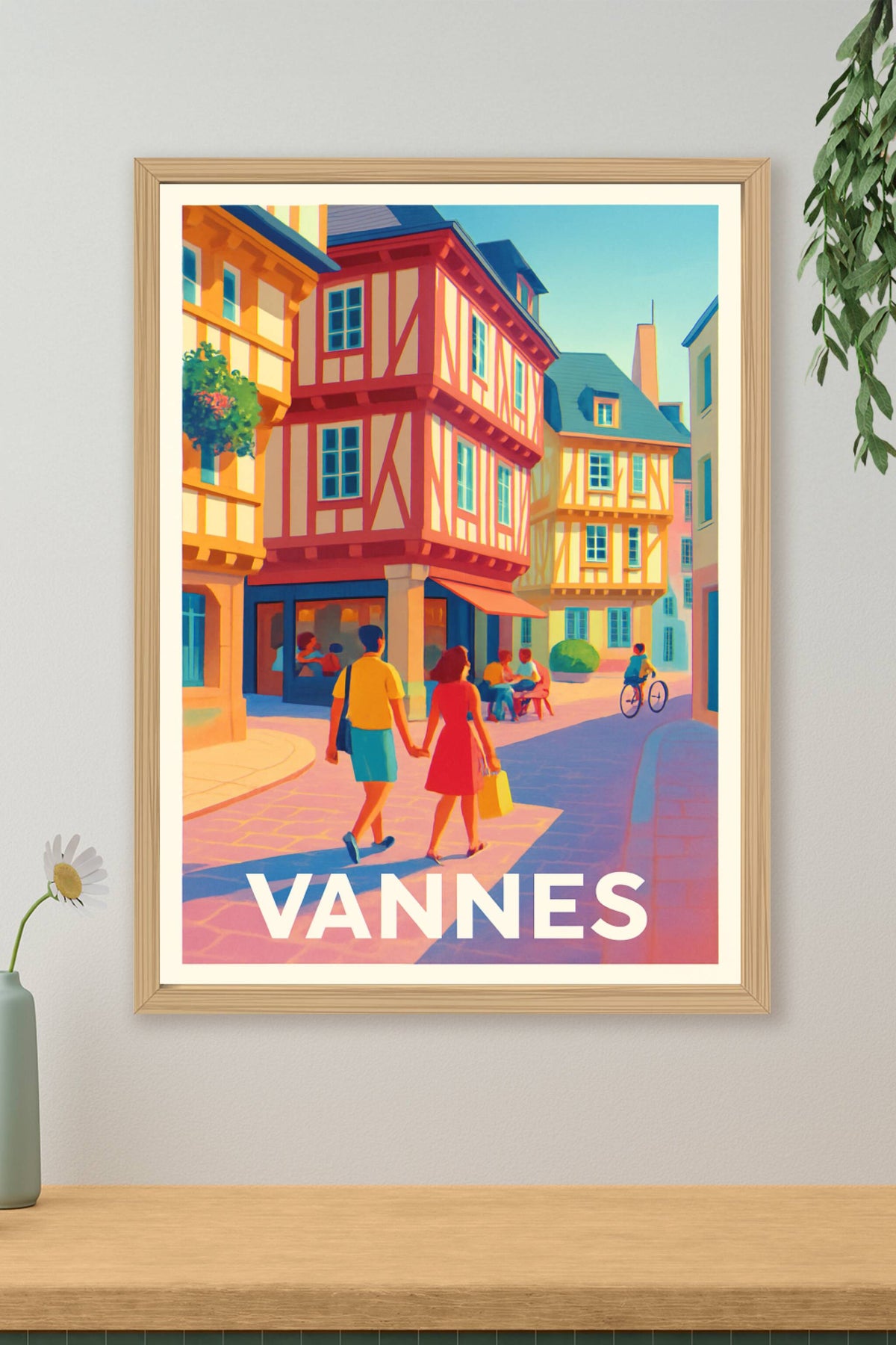 Affiche Vannes — Flânerie lumineuse dans les ruelles historiques · poster d'art de Vannes
