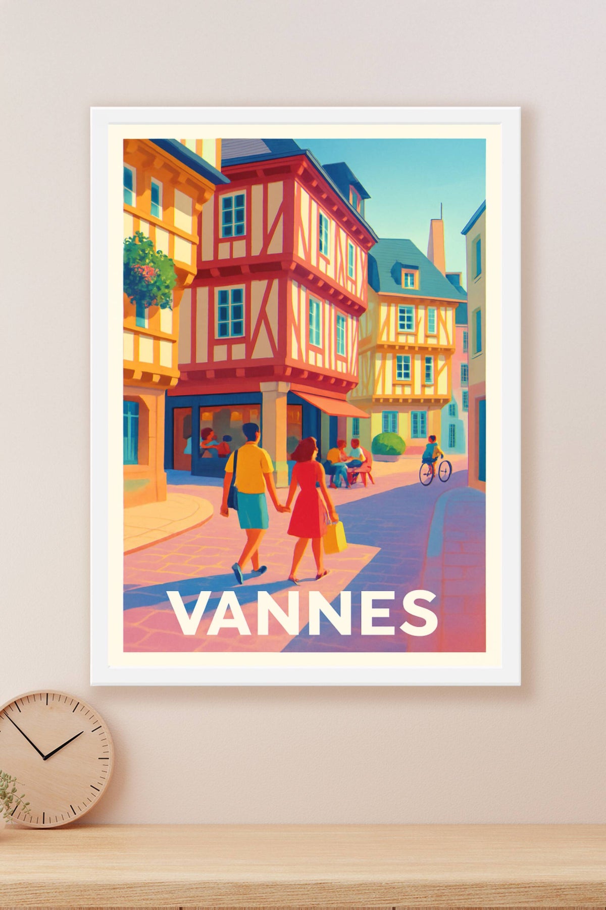 Affiche Vannes — Flânerie lumineuse dans les ruelles historiques · poster d'art de Vannes