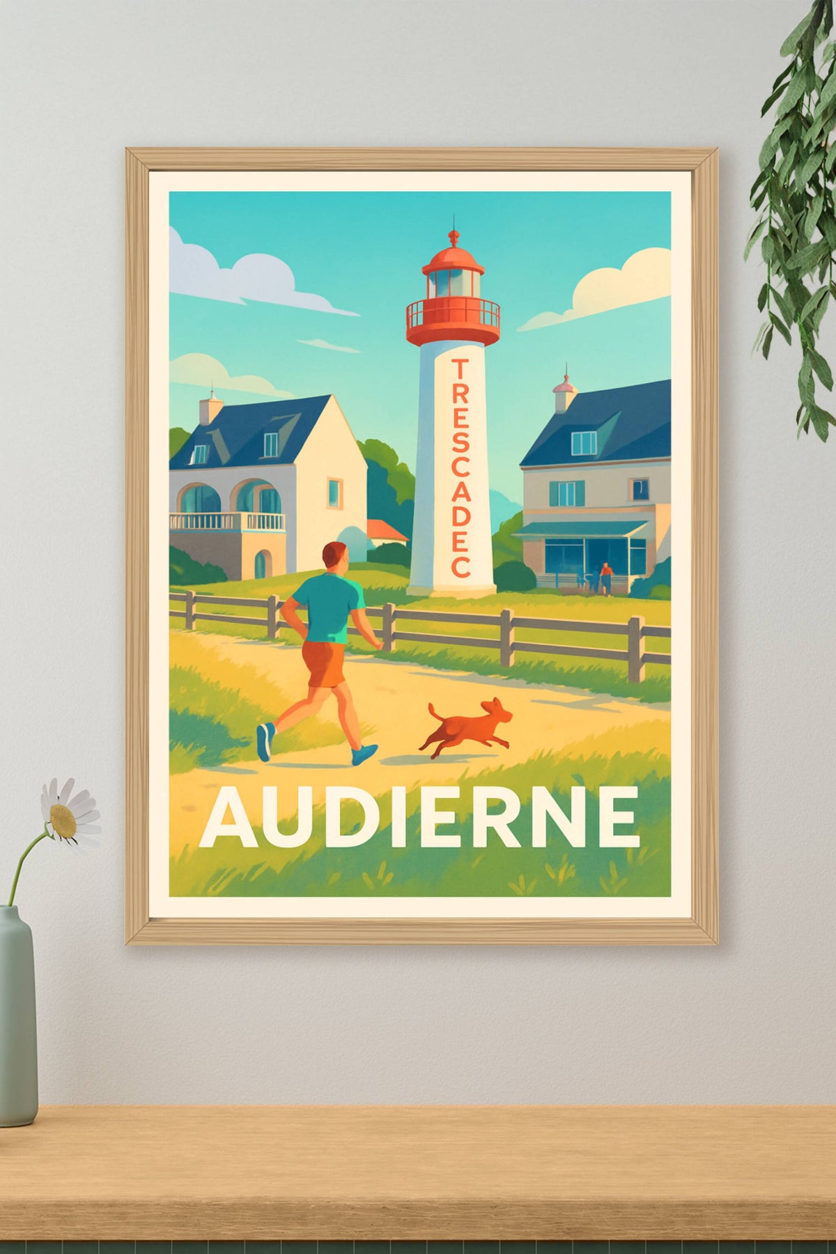 Affiche Audierne — Évasion et lumière au phare de Trescadec · poster d'art de Audierne