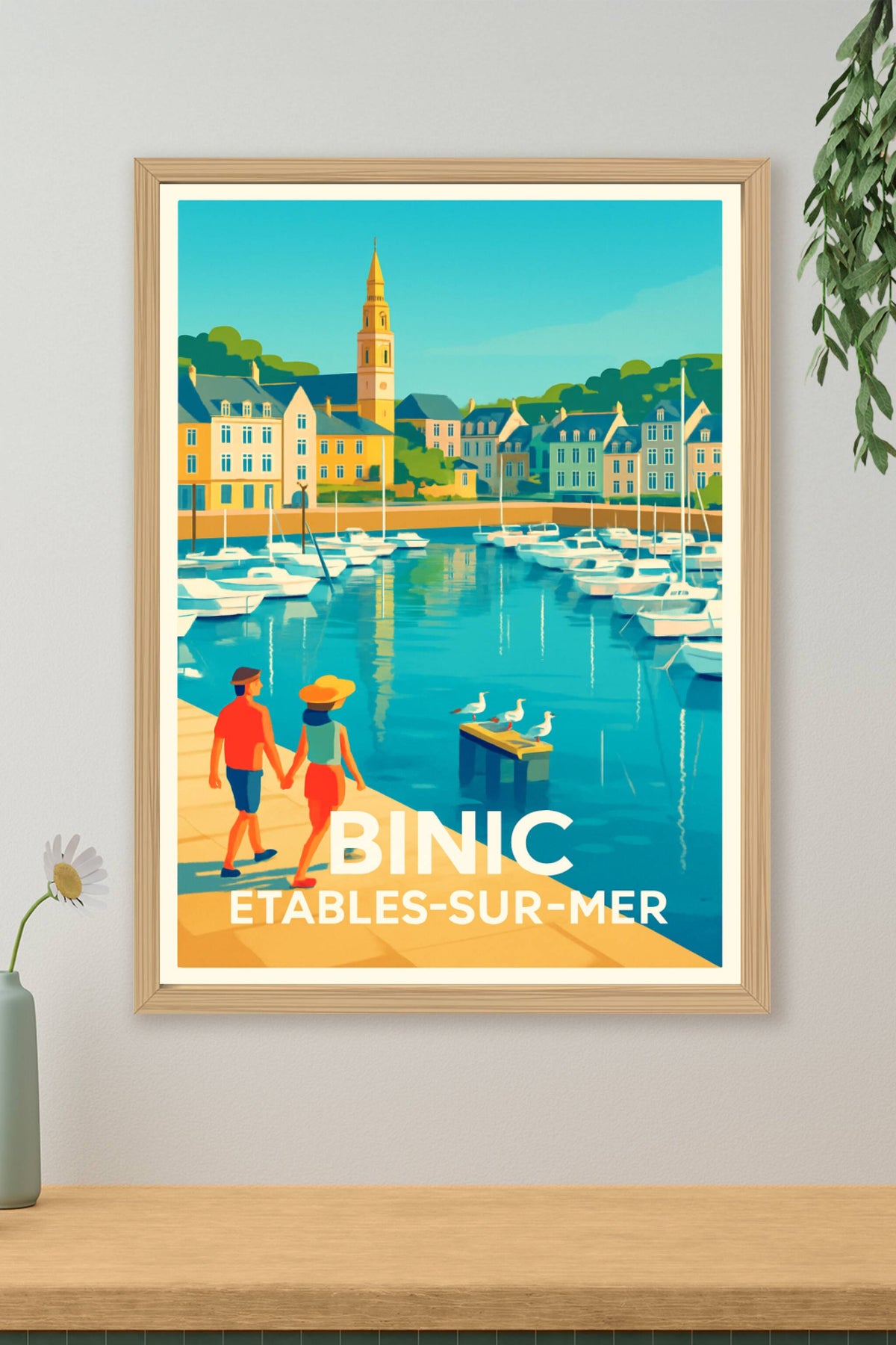 Affiche Binic — Escapade romantique au bord de l'eau · poster d'art de Binic