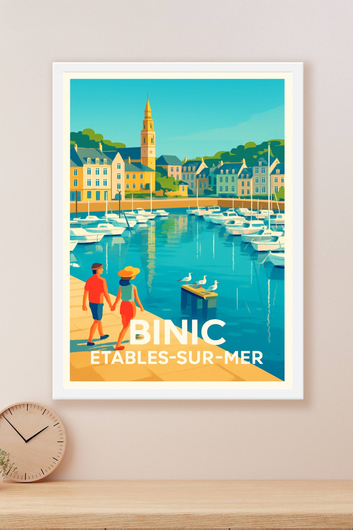 Affiche Binic — Escapade romantique au bord de l'eau · poster d'art de Binic