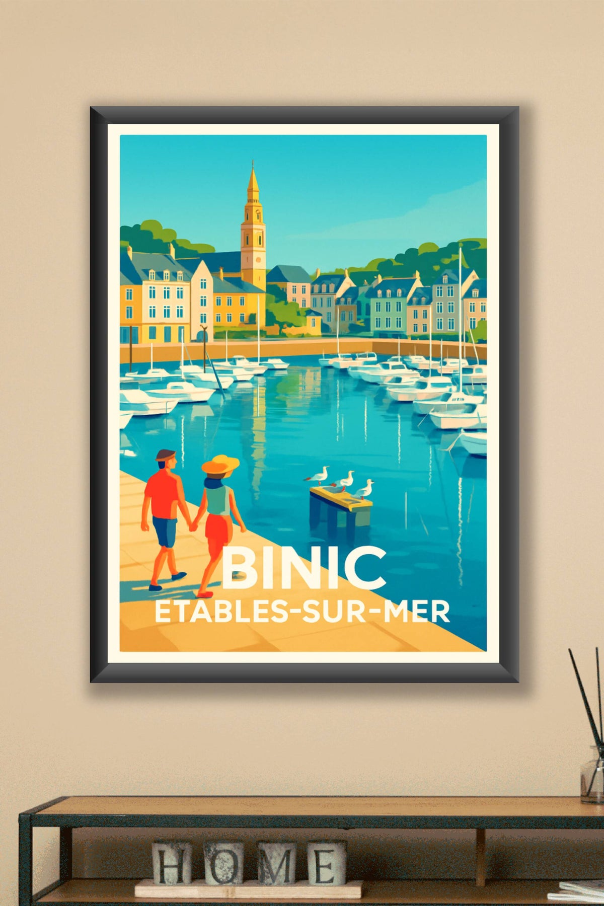 Affiche Binic — Escapade romantique au bord de l'eau · poster d'art de Binic
