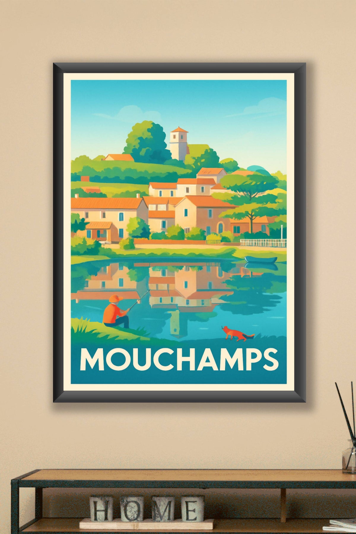 Affiche Mouchamps — Sérénité au bord de l'eau · poster d'art de Mouchamps