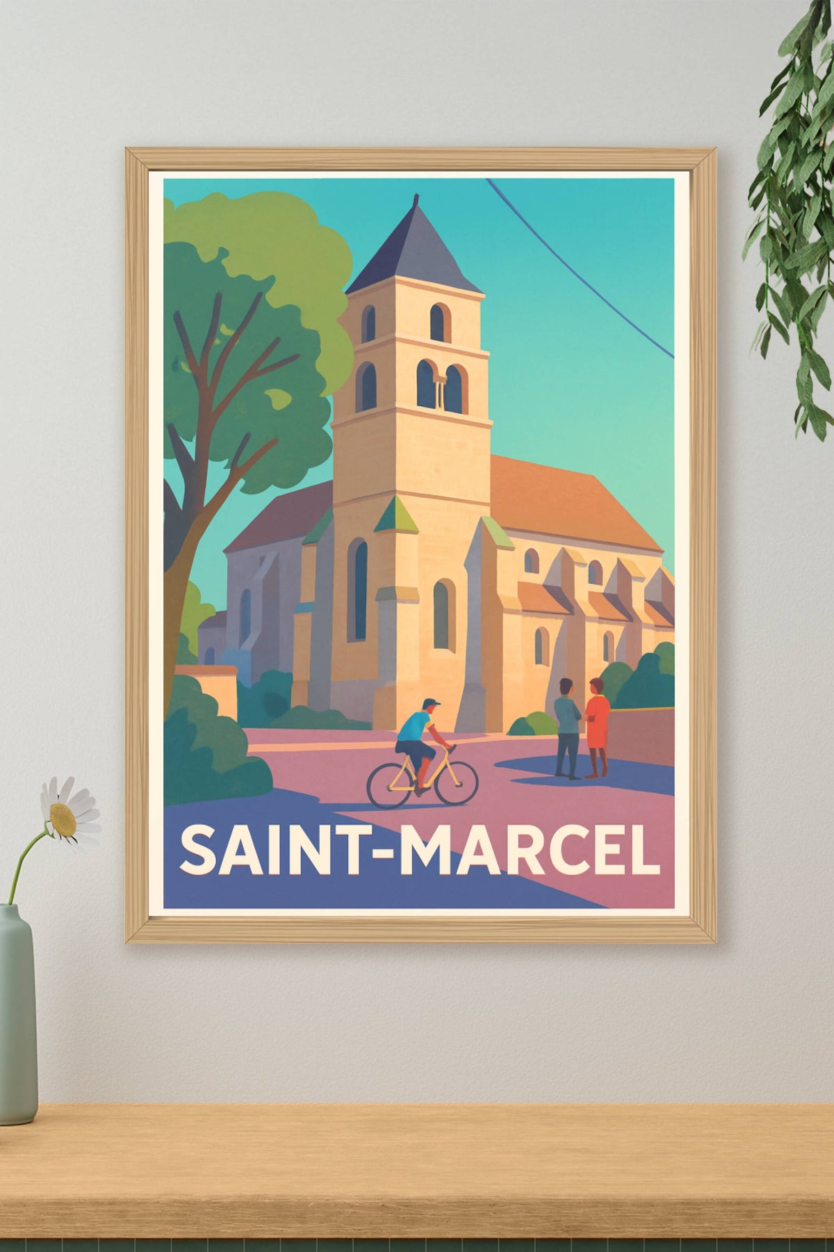 Affiche Saint-Marcel — Charme et quiétude du village historique · poster d'art de Saint-Marcel