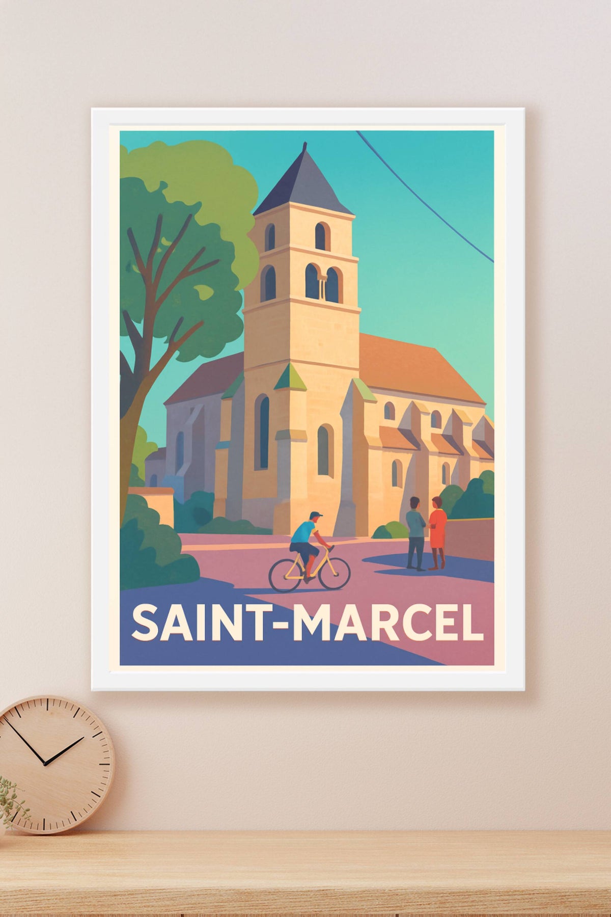 Affiche Saint-Marcel — Charme et quiétude du village historique · poster d'art de Saint-Marcel