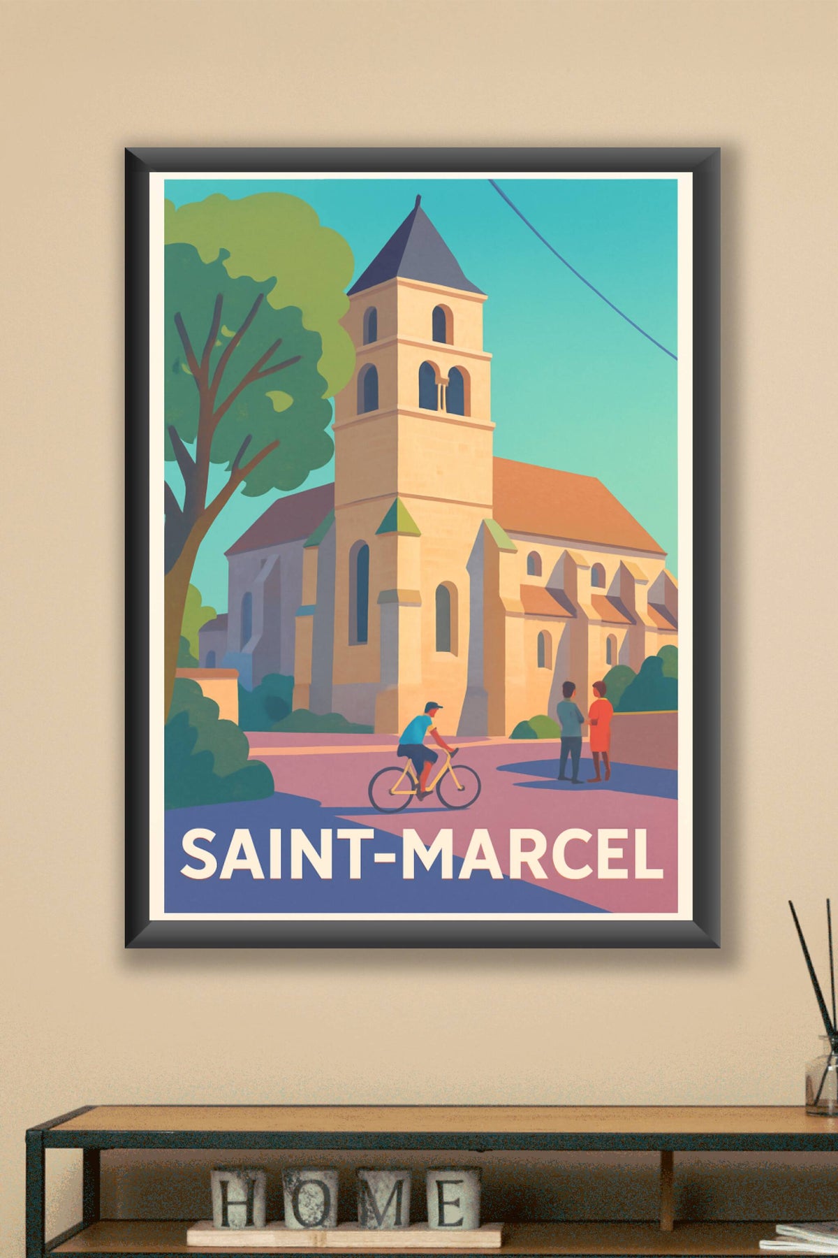 Affiche Saint-Marcel — Charme et quiétude du village historique · poster d'art de Saint-Marcel
