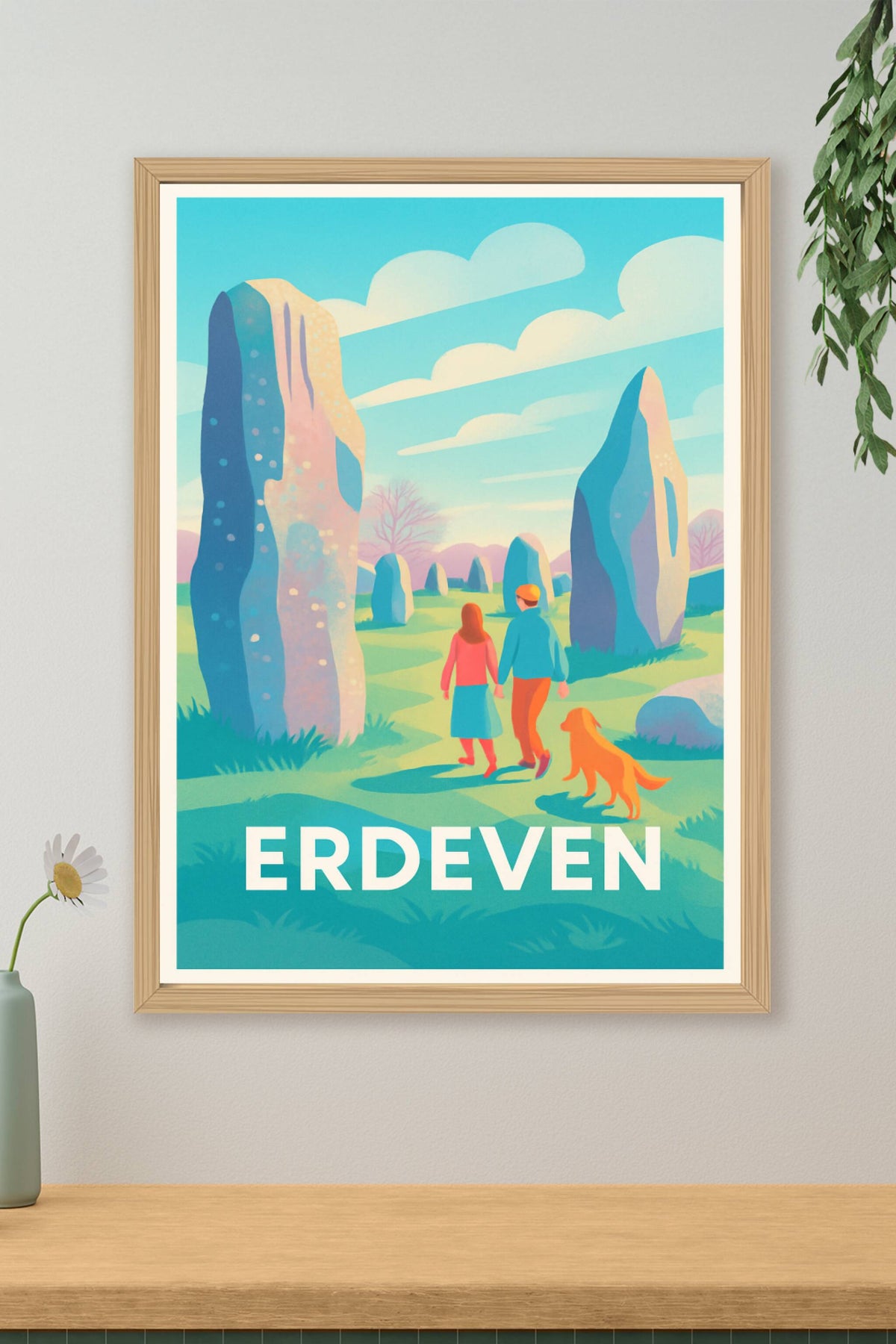 Affiche Erdeven — Promenade mystique entre les menhirs · poster d'art de Erdeven
