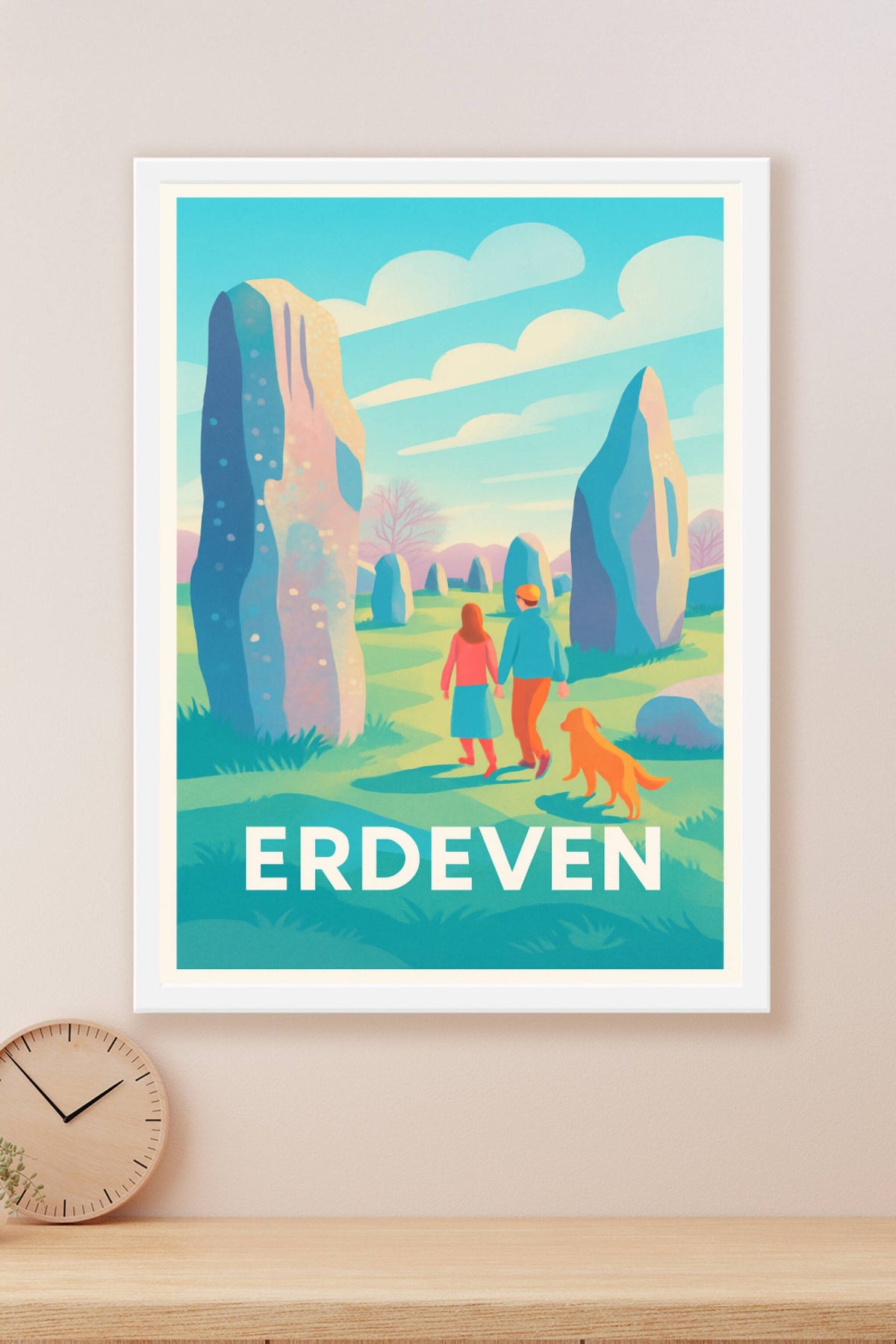 Affiche Erdeven — Promenade mystique entre les menhirs · poster d'art de Erdeven