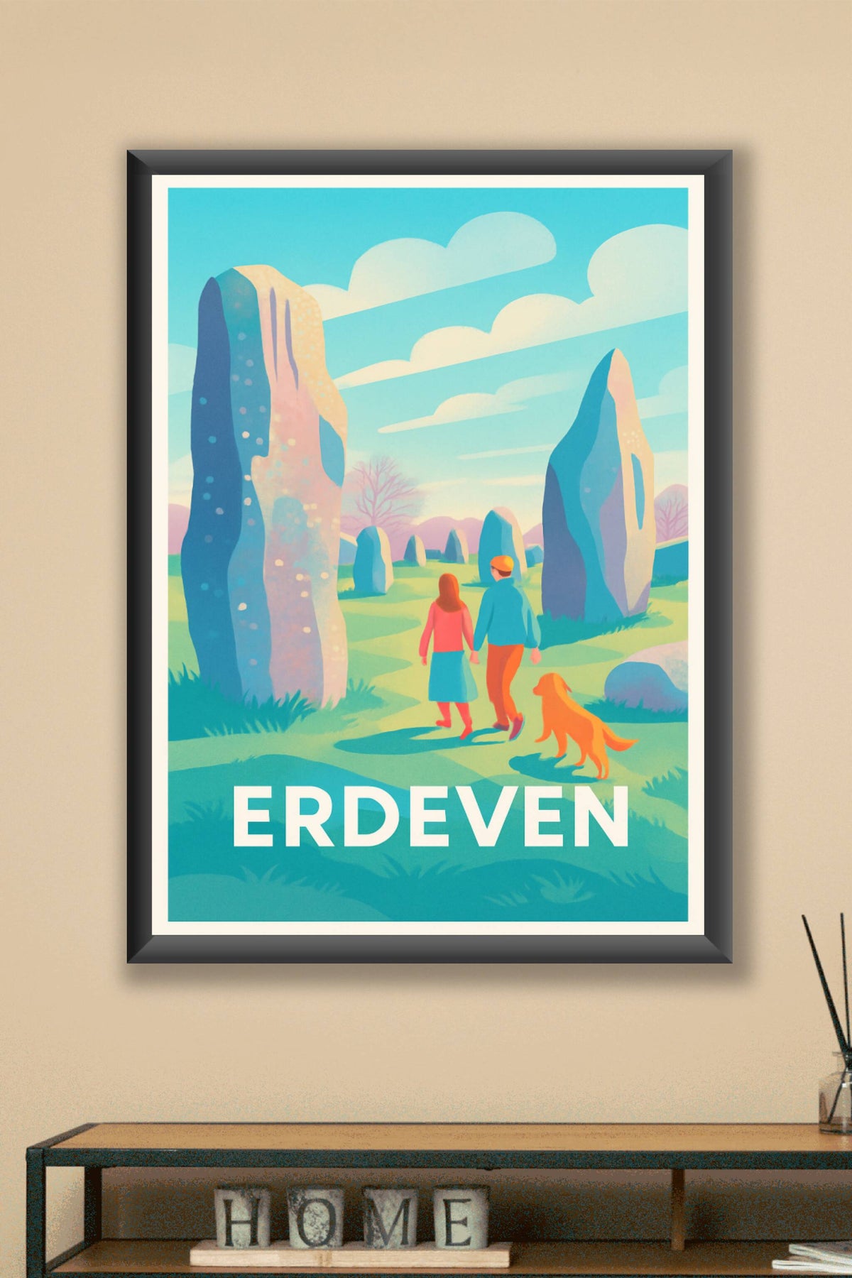 Affiche Erdeven — Promenade mystique entre les menhirs · poster d'art de Erdeven