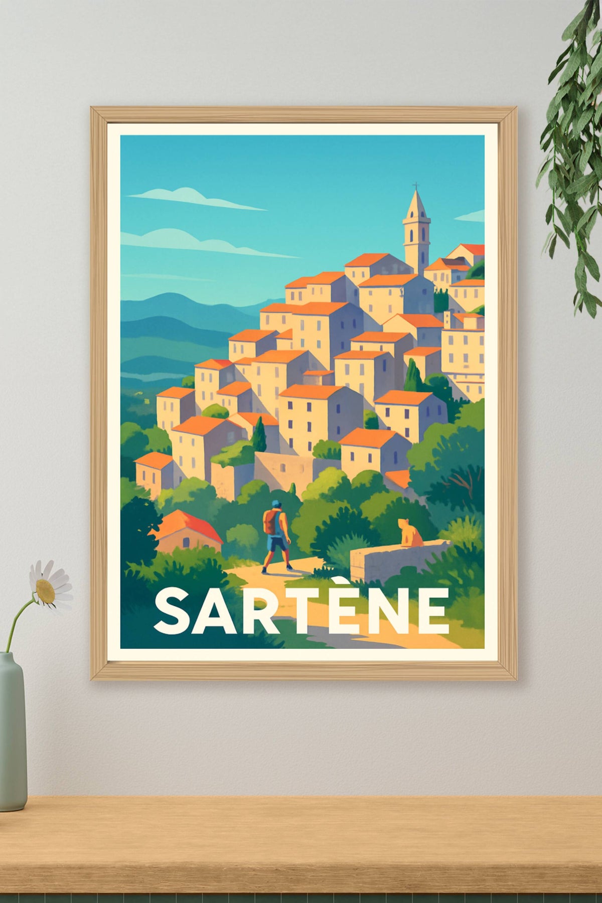 Affiche Sartène — Le charme authentique de la Corse méridionale · poster d'art de Sartène