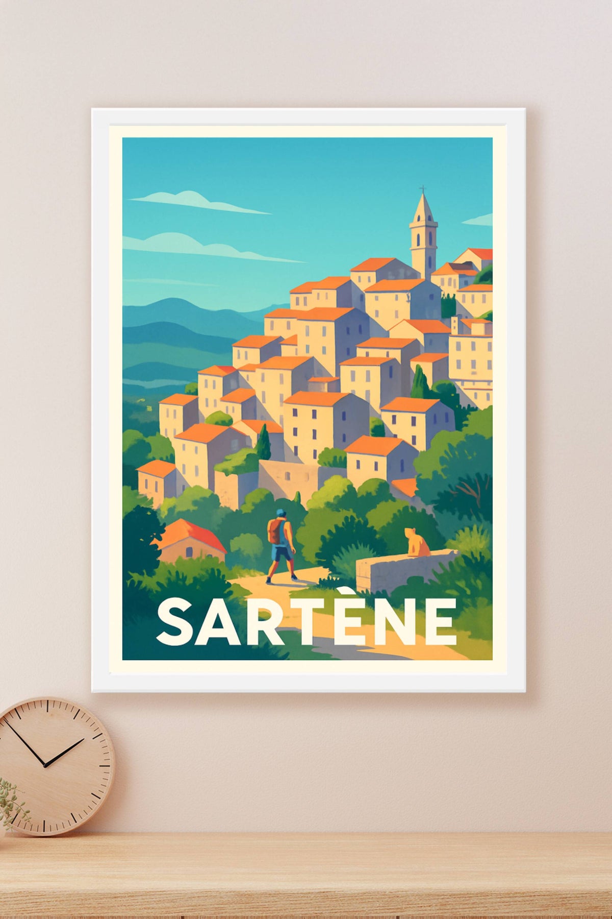Affiche Sartène — Le charme authentique de la Corse méridionale · poster d'art de Sartène
