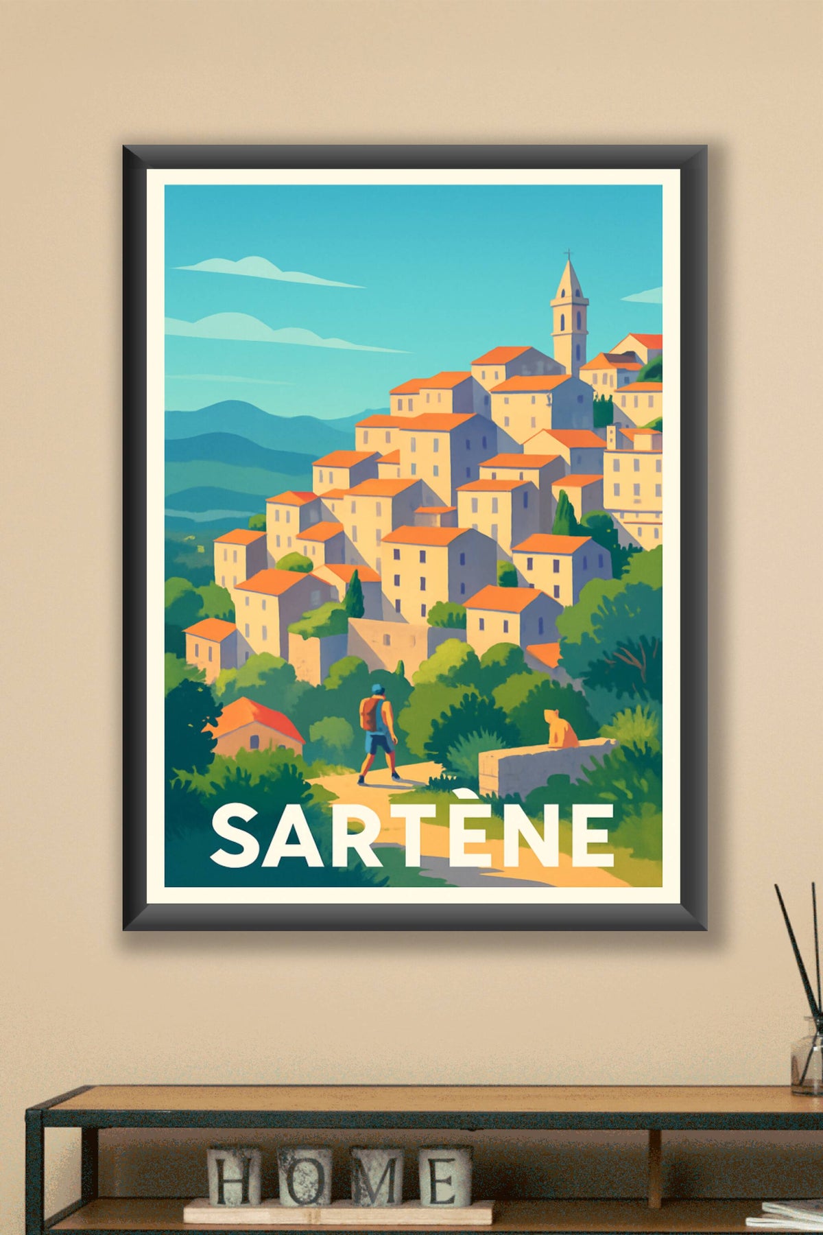 Affiche Sartène — Le charme authentique de la Corse méridionale · poster d'art de Sartène