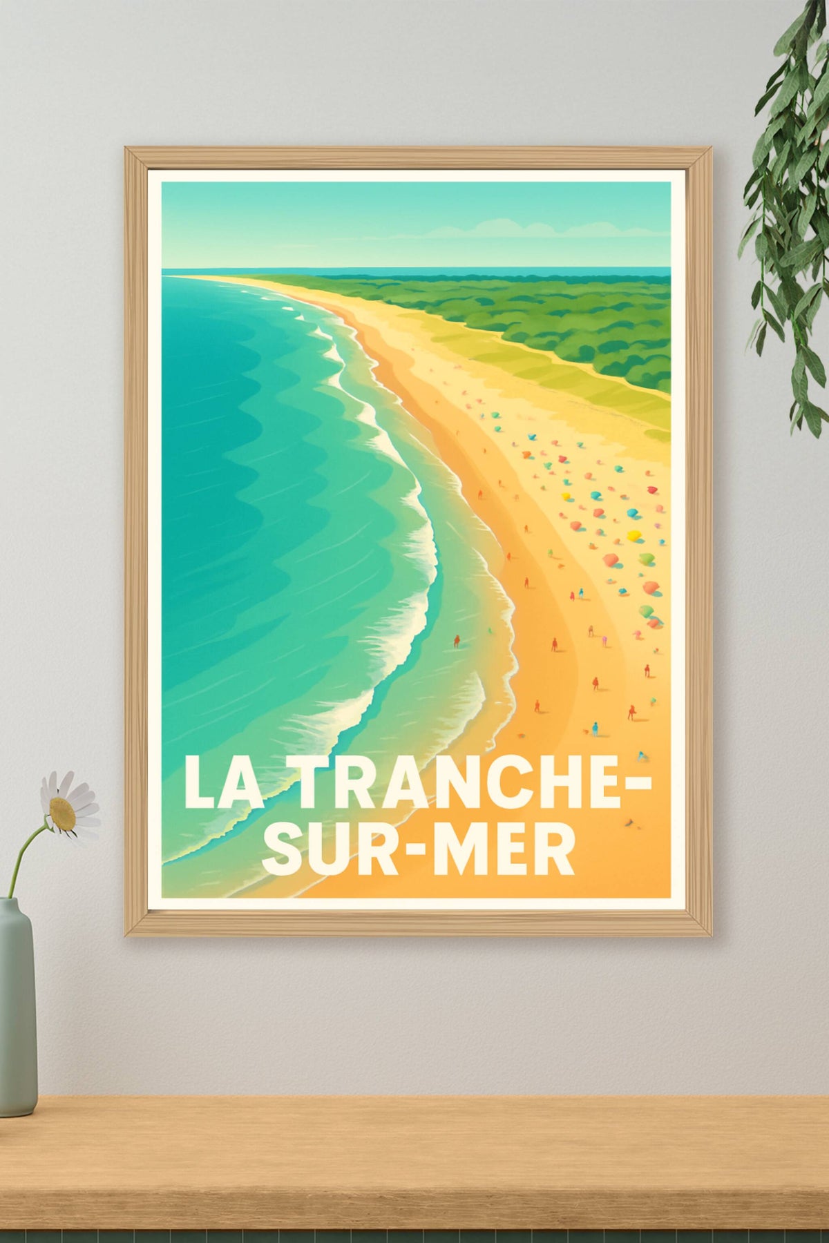 Affiche La Tranche-sur-Mer — Évasion balnéaire ensoleillée · poster d'art de La Tranche-sur-Mer
