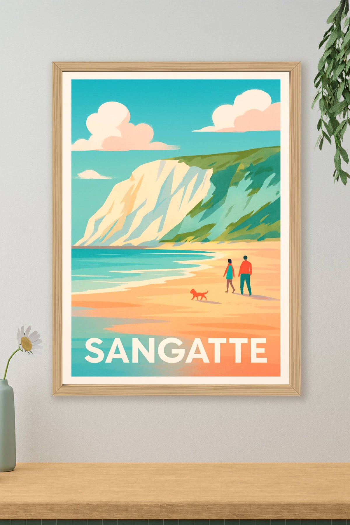 Affiche Sangatte — Plongez dans la sérénité des falaises et plages · poster d'art de Sangatte