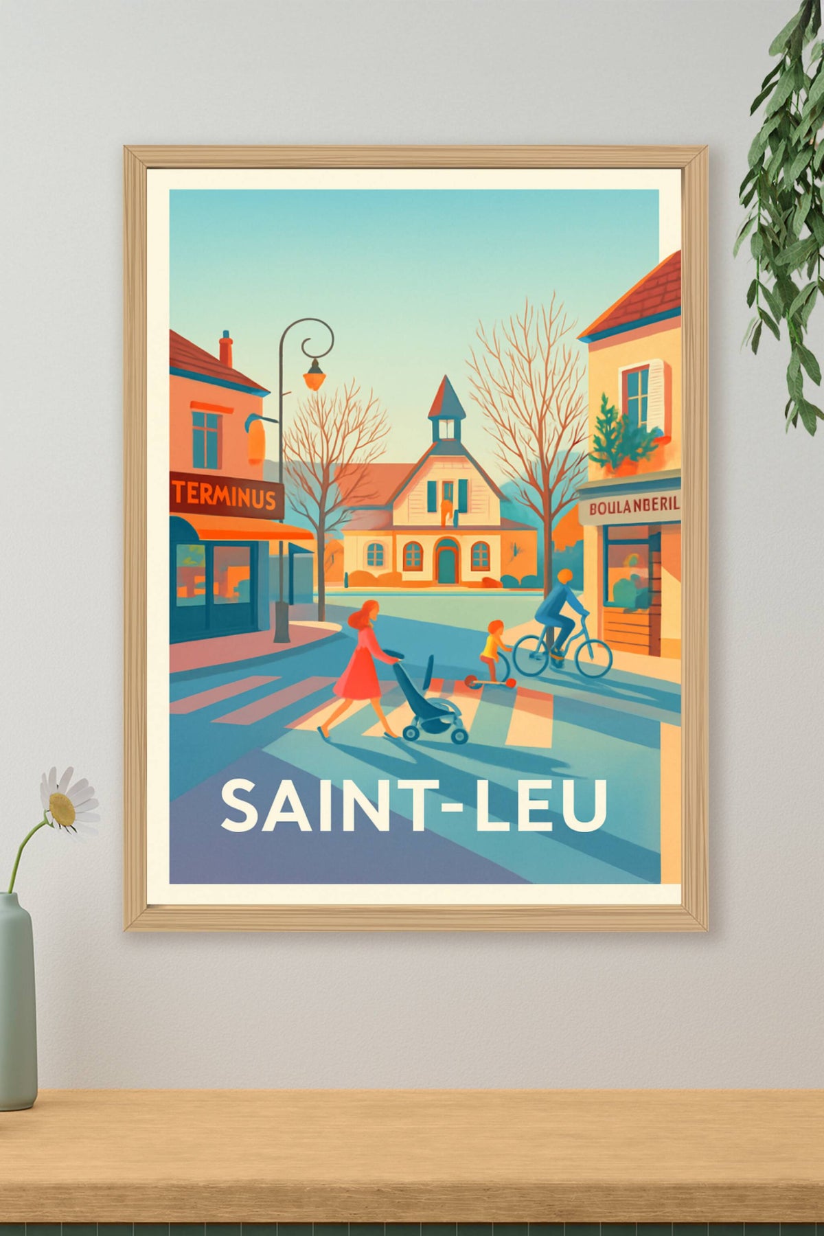 Affiche Saint-Leu — Un coin de vie paisible au cœur de la ville · poster d'art de Saint-Leu