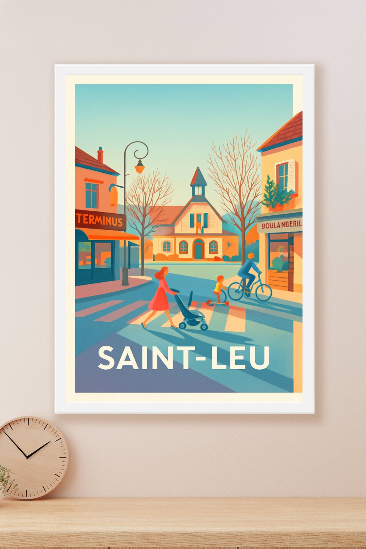 Affiche Saint-Leu — Un coin de vie paisible au cœur de la ville · poster d'art de Saint-Leu