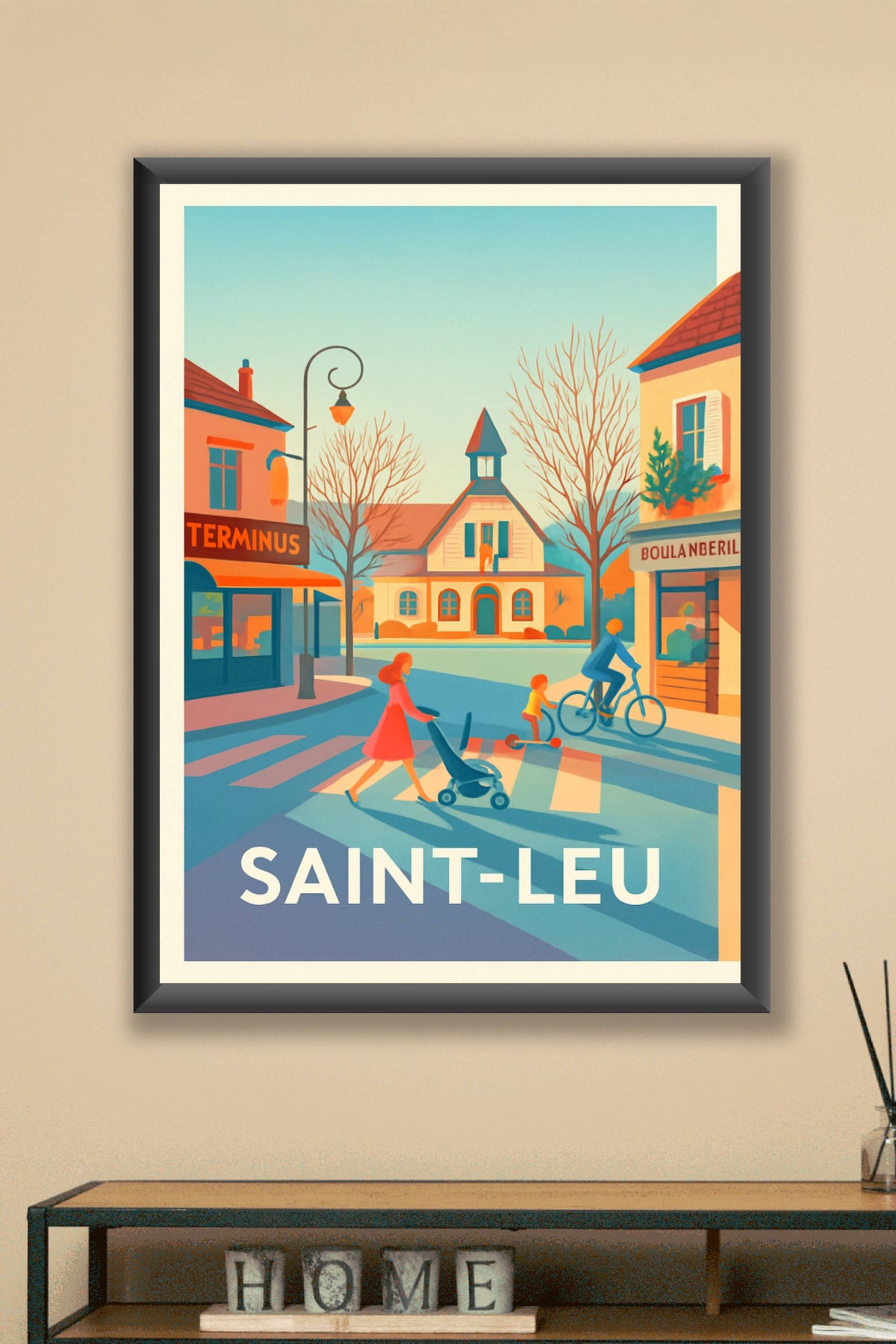 Affiche Saint-Leu — Un coin de vie paisible au cœur de la ville · poster d'art de Saint-Leu
