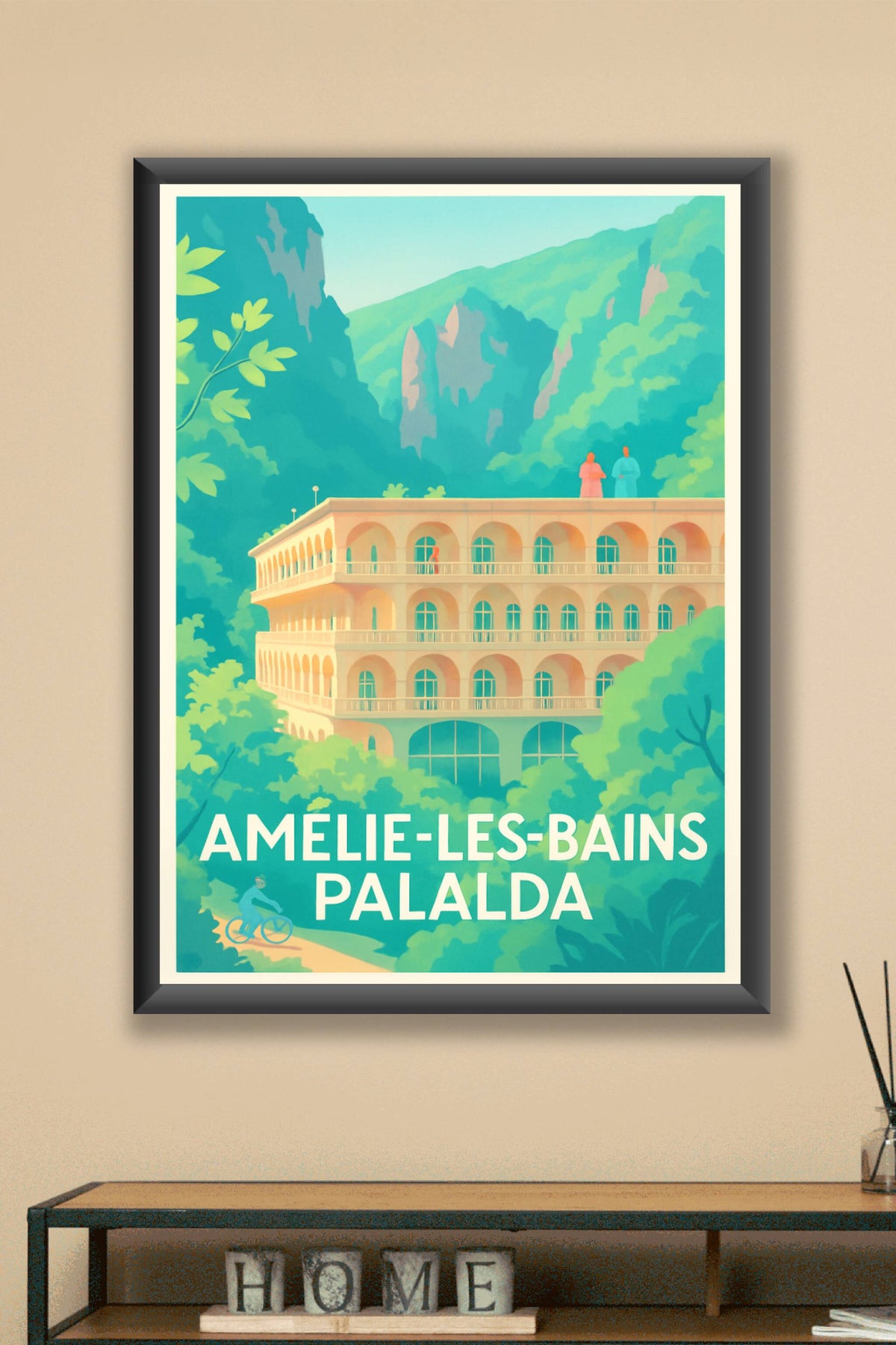Affiche Amélie-les-Bains — Charme et sérénité au Palalda · poster d'art de Amélie-les-Bains