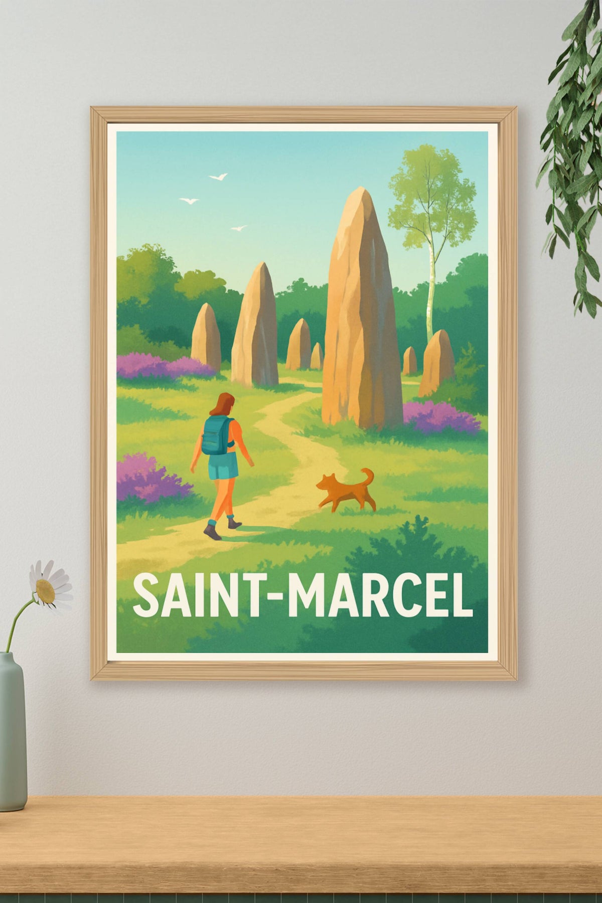 Affiche Saint-Marcel — Explorez les mystérieux menhirs en pleine nature · poster d'art de Saint-Marcel