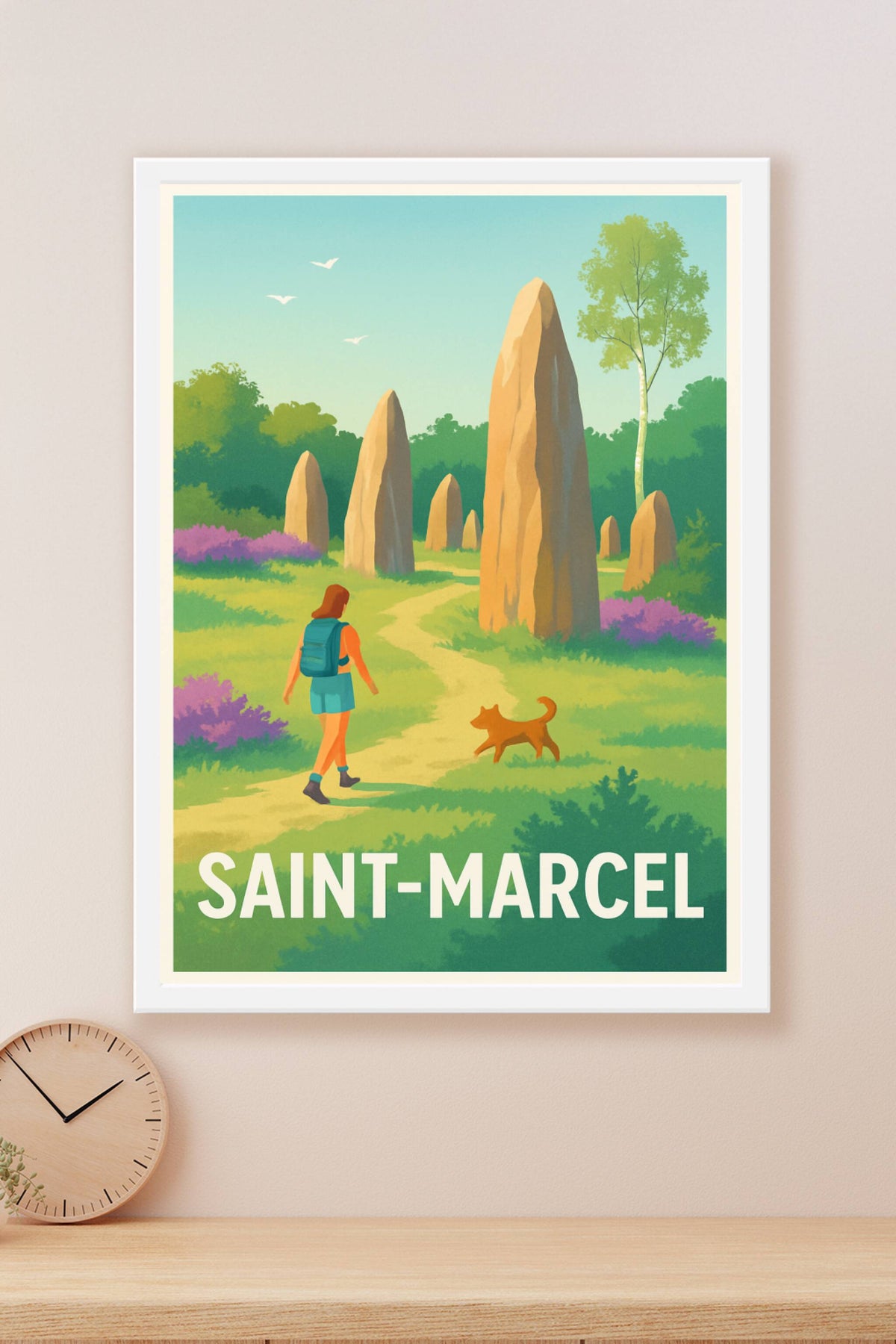Affiche Saint-Marcel — Explorez les mystérieux menhirs en pleine nature · poster d'art de Saint-Marcel