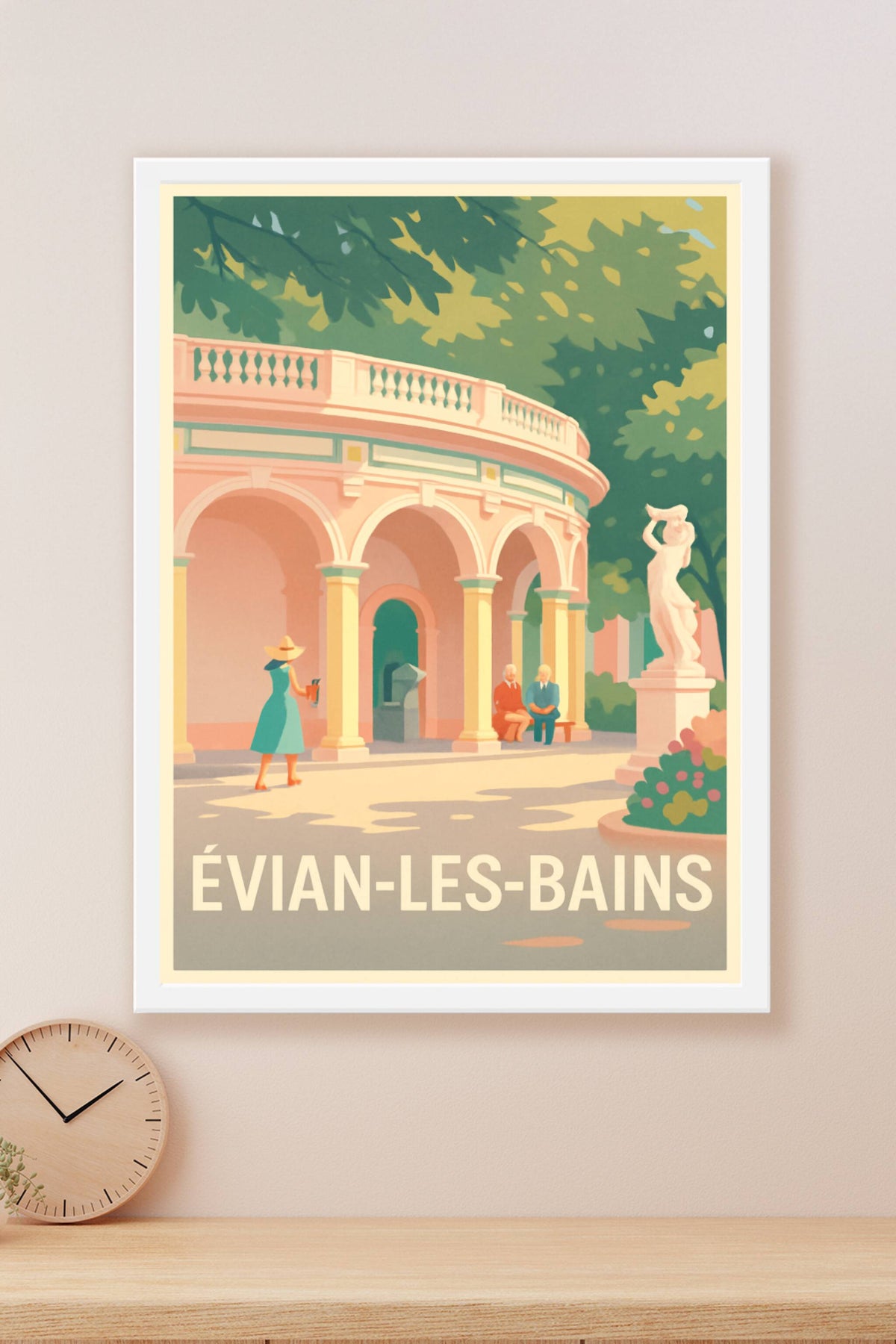 Affiche Évian-les-Bains — Élégance et sérénité au cœur du parc · poster d'art de Évian-les-Bains