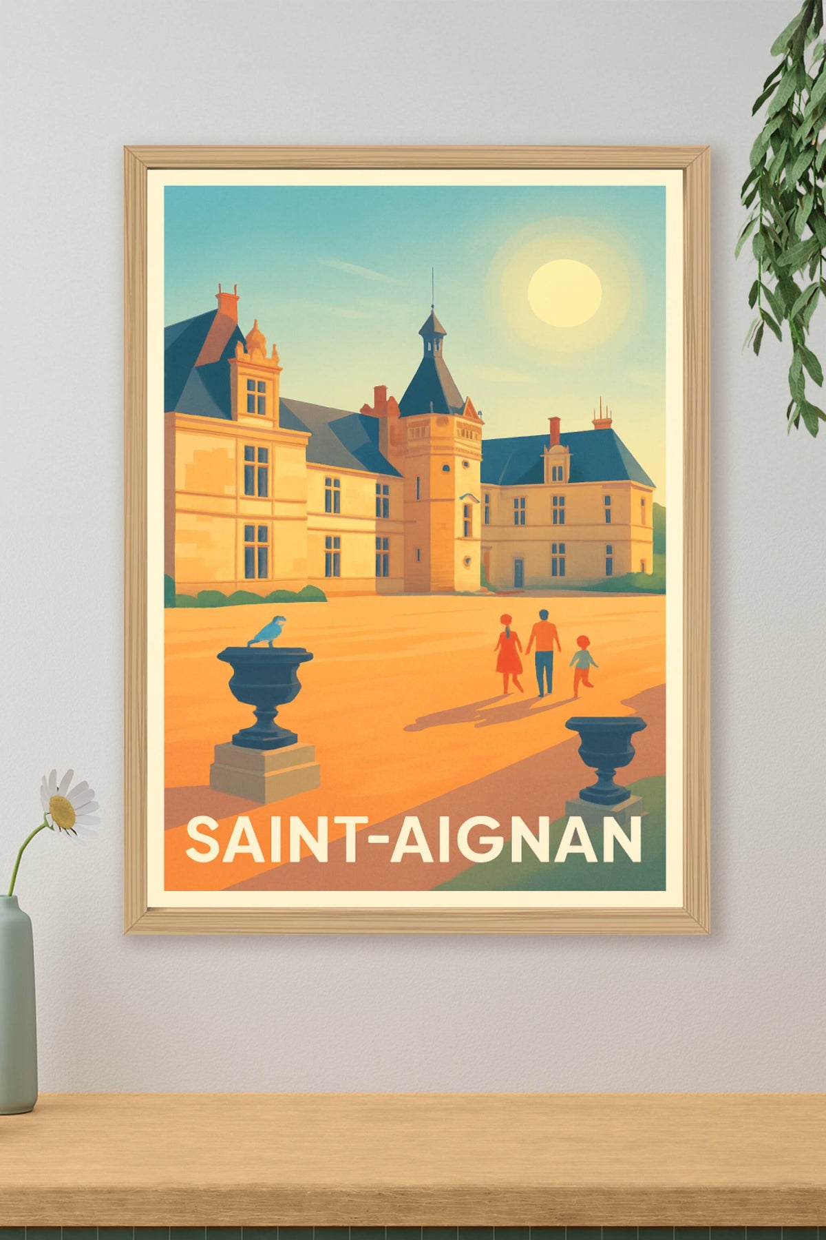 Affiche Saint-Aignan — Élégance et lumière au château · poster d'art de Saint-Aignan