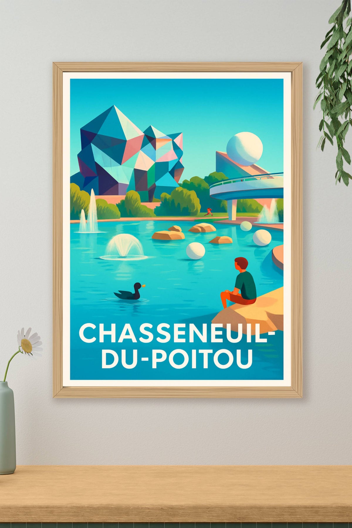 Affiche Chasseneuil-du-Poitou — L'art futuriste au bord de l'eau · poster d'art de Chasseneuil-du-Poitou
