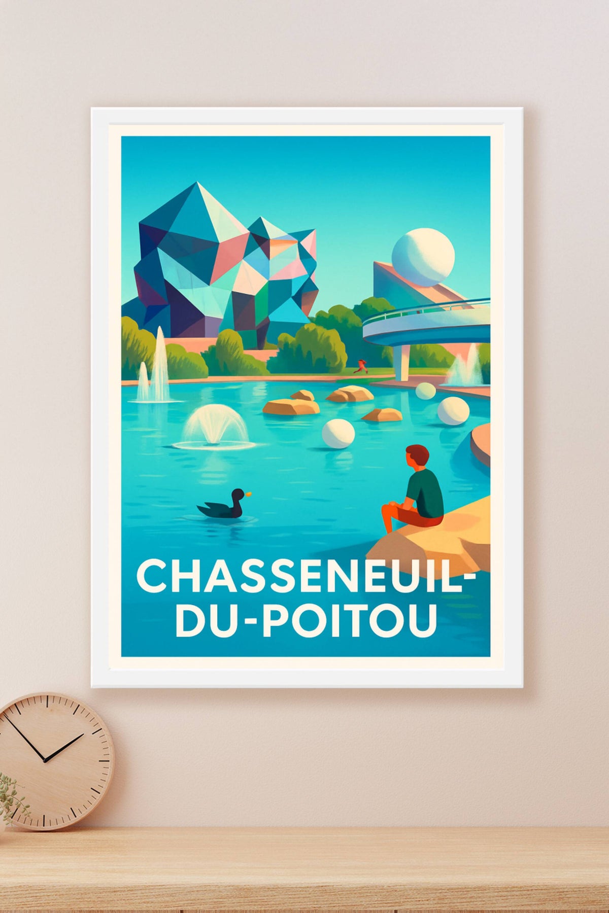 Affiche Chasseneuil-du-Poitou — L'art futuriste au bord de l'eau · poster d'art de Chasseneuil-du-Poitou