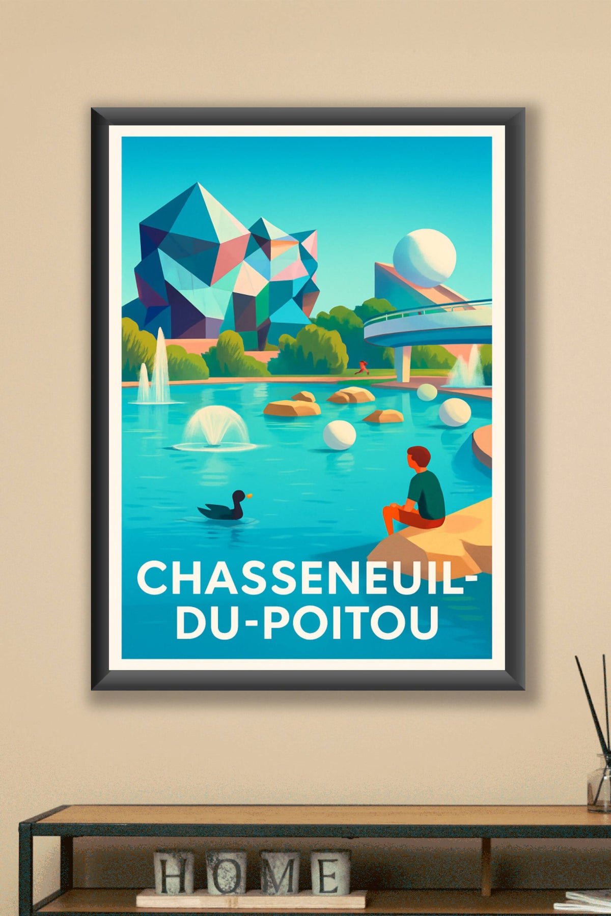 Affiche Chasseneuil-du-Poitou — L'art futuriste au bord de l'eau · poster d'art de Chasseneuil-du-Poitou