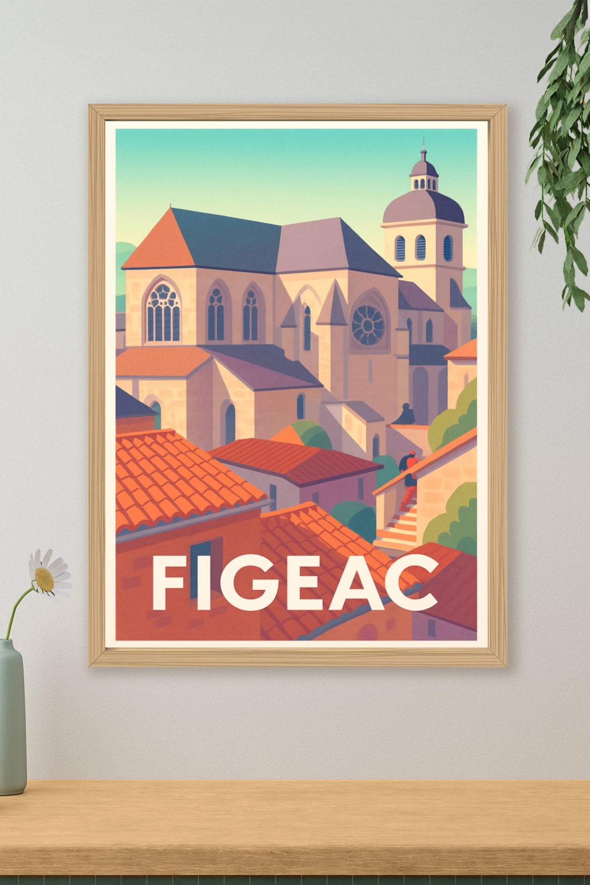 Affiche Figeac — L'élégance intemporelle du patrimoine occitan · poster d'art de Figeac
