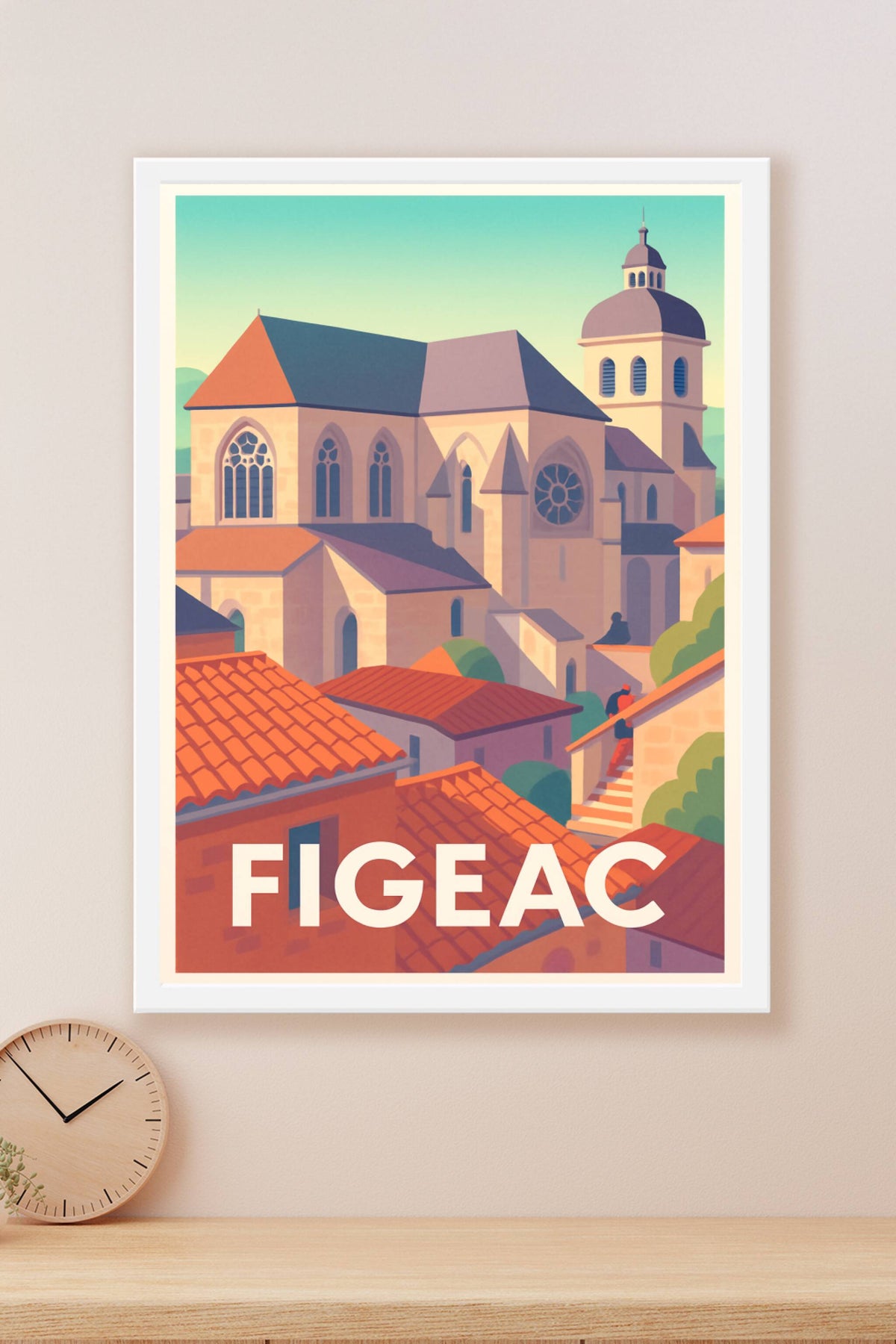 Affiche Figeac — L'élégance intemporelle du patrimoine occitan · poster d'art de Figeac