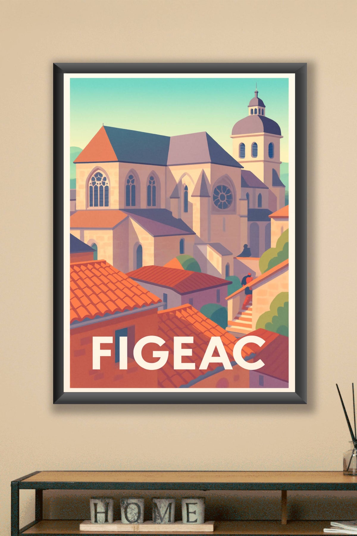 Affiche Figeac — L'élégance intemporelle du patrimoine occitan · poster d'art de Figeac