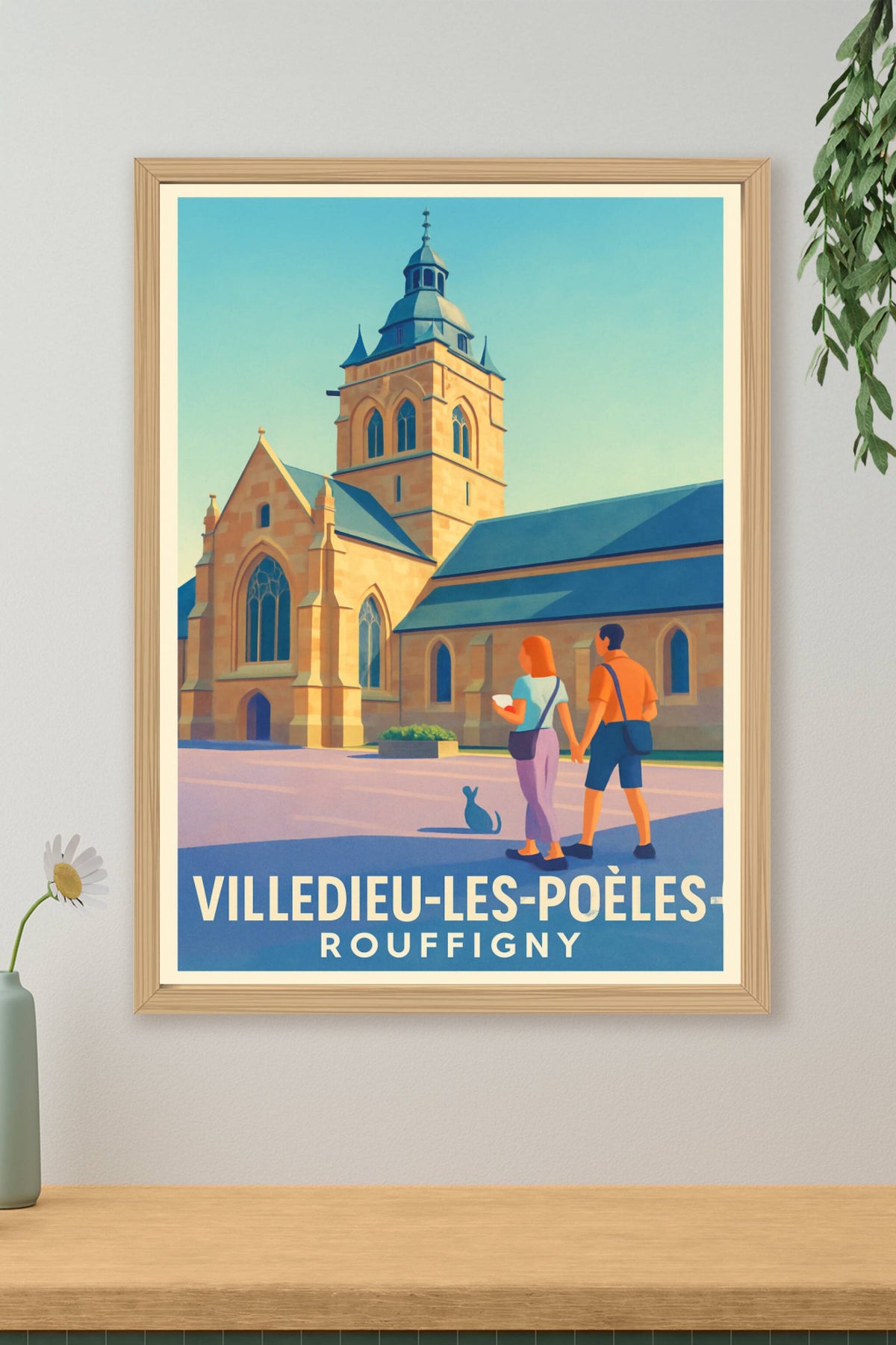 Affiche Villedieu-les-Poêles — Découverte romantique à Rouffigny · poster d'art de Villedieu-les-Poêles