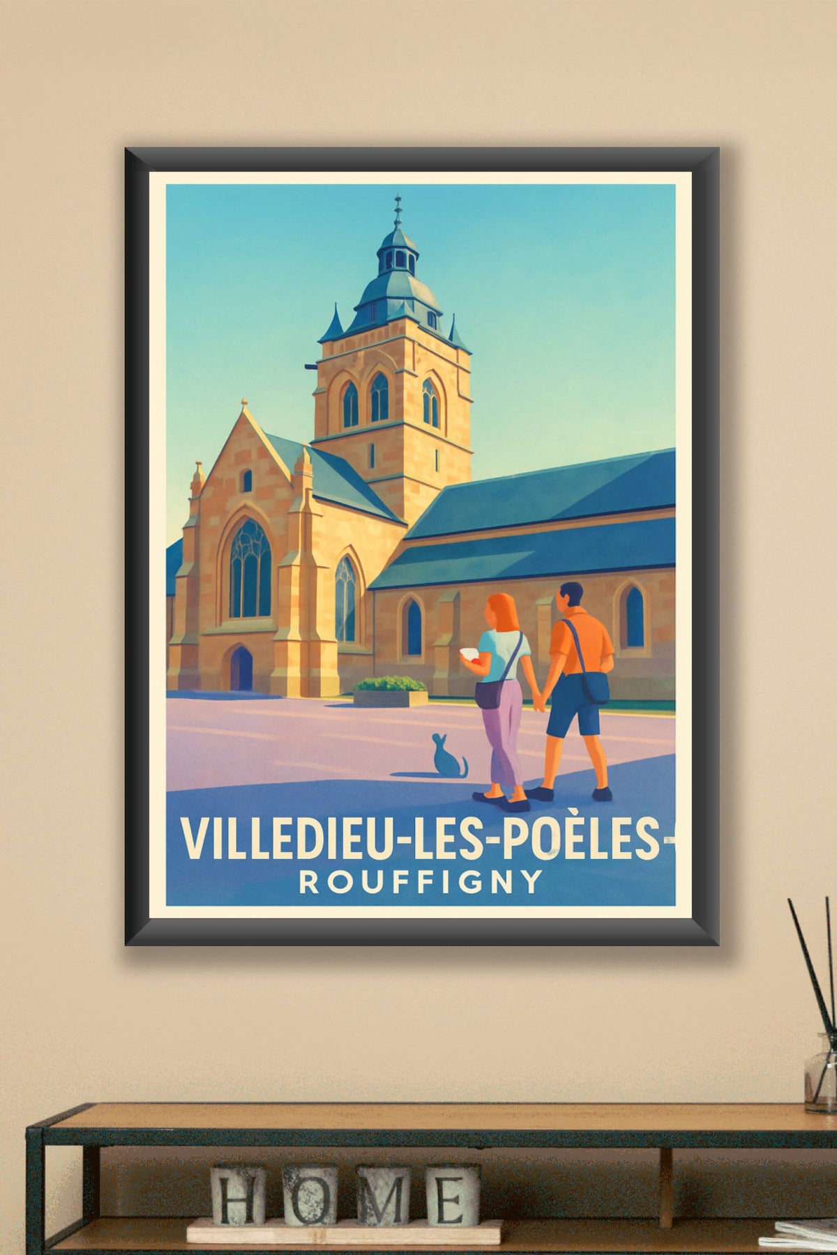 Affiche Villedieu-les-Poêles — Découverte romantique à Rouffigny · poster d'art de Villedieu-les-Poêles