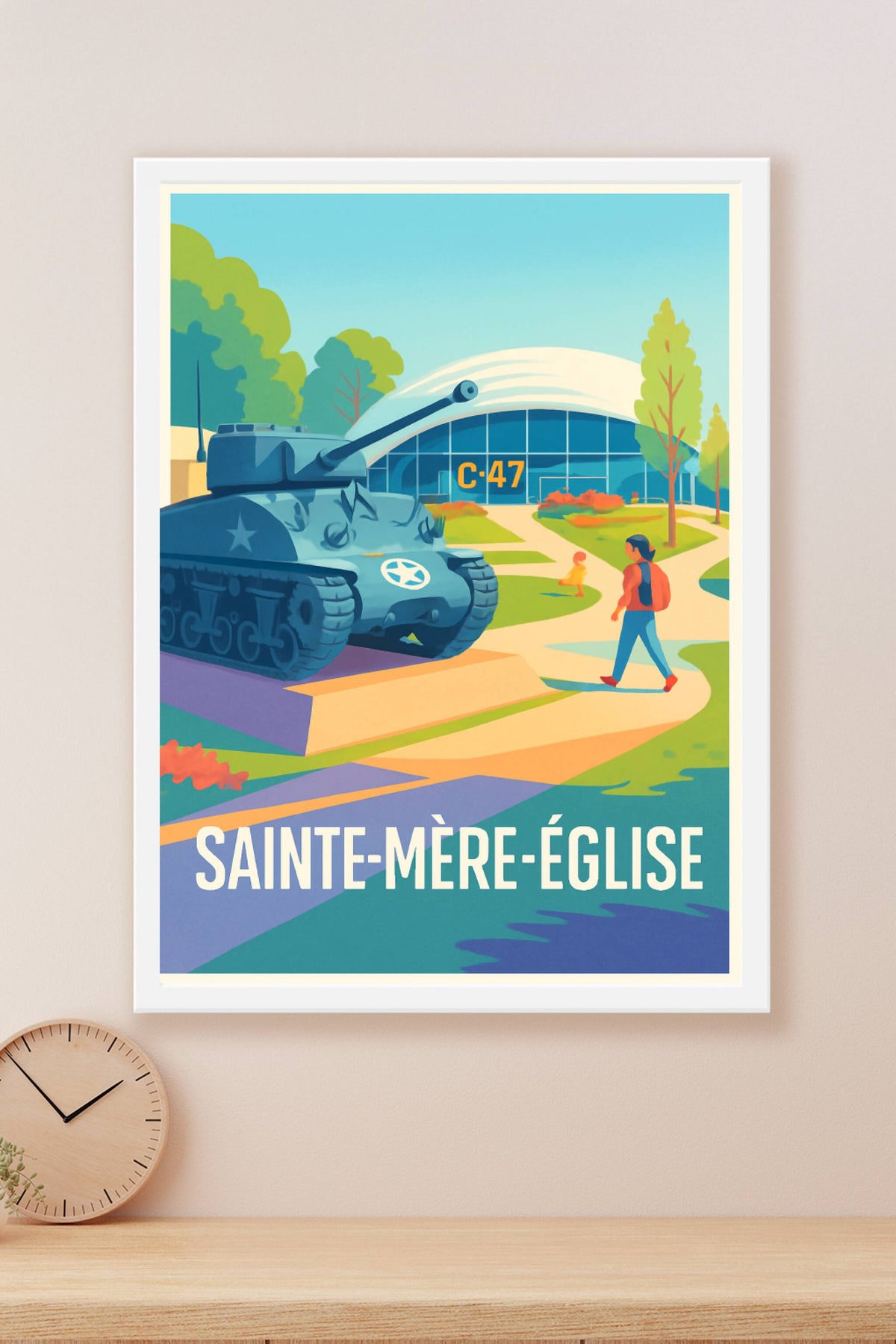 Affiche Sainte-Mère-Église — Un hommage vibrant à l'histoire · poster d'art de Sainte-Mère-Église