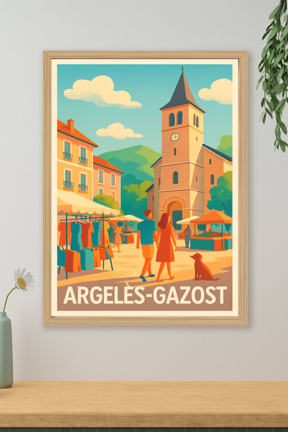 Affiche Argelès-Gazost — Charme et douceur des Pyrénées · poster d'art de Argelès-Gazost