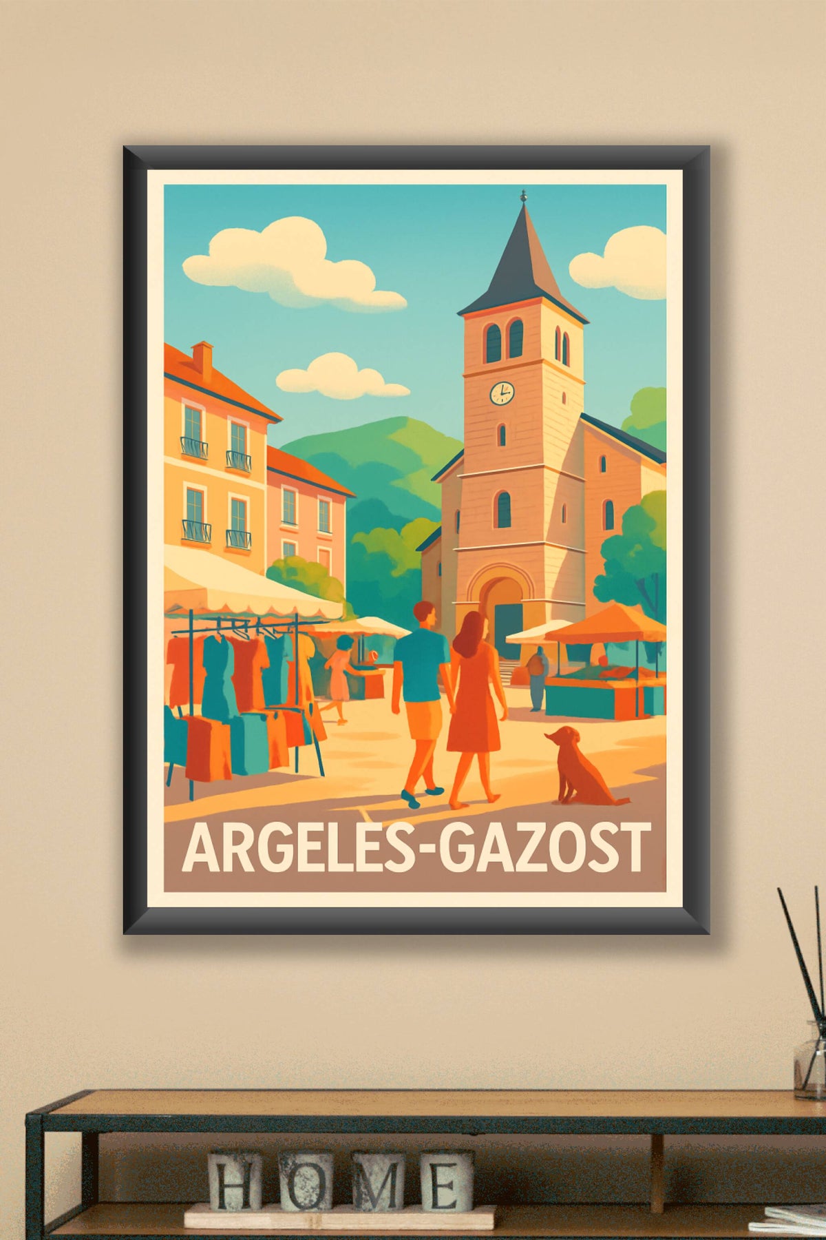 Affiche Argelès-Gazost — Charme et douceur des Pyrénées · poster d'art de Argelès-Gazost
